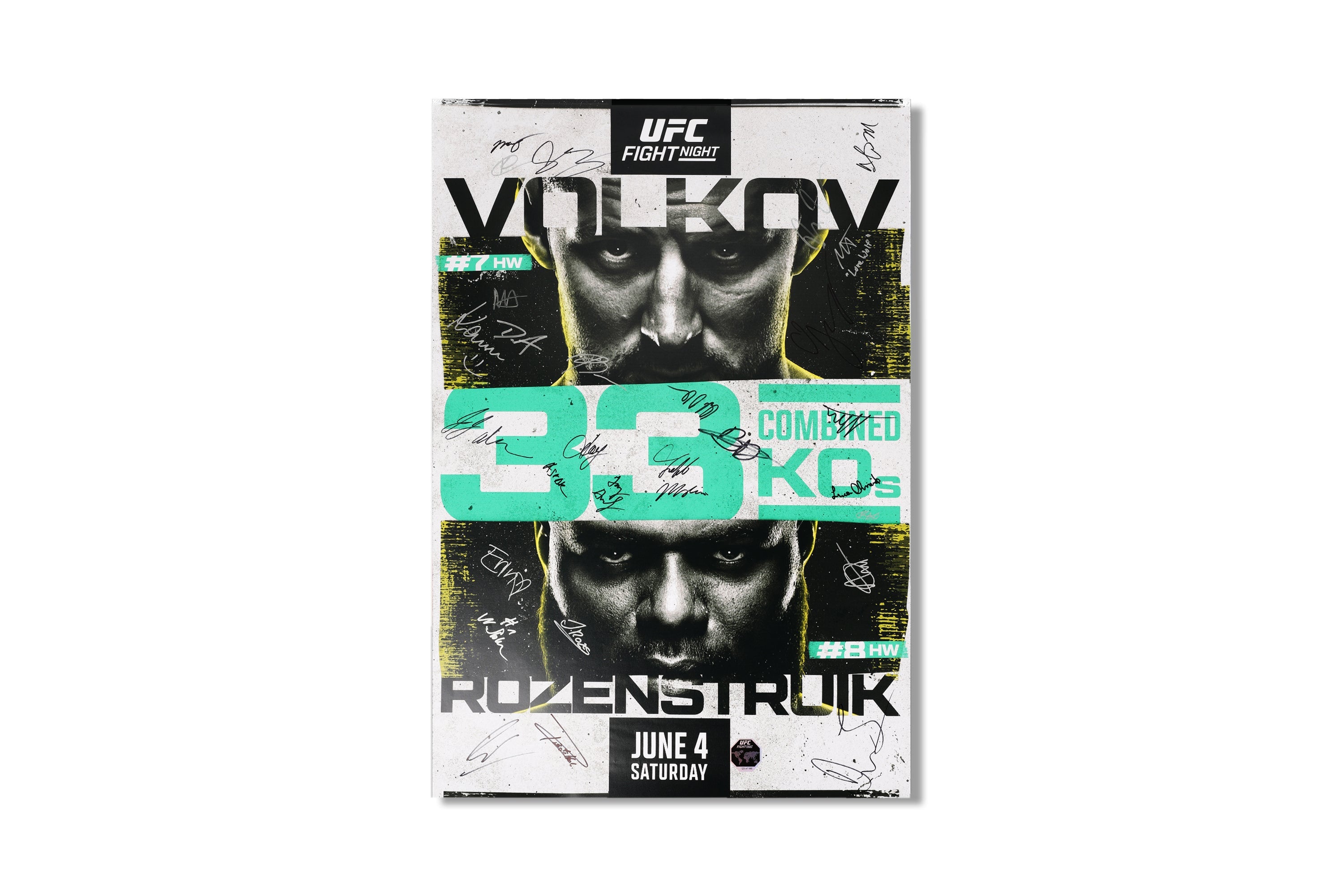 UFC Fight Night: Volkov vs Rozenstruik Autographed Event Poster