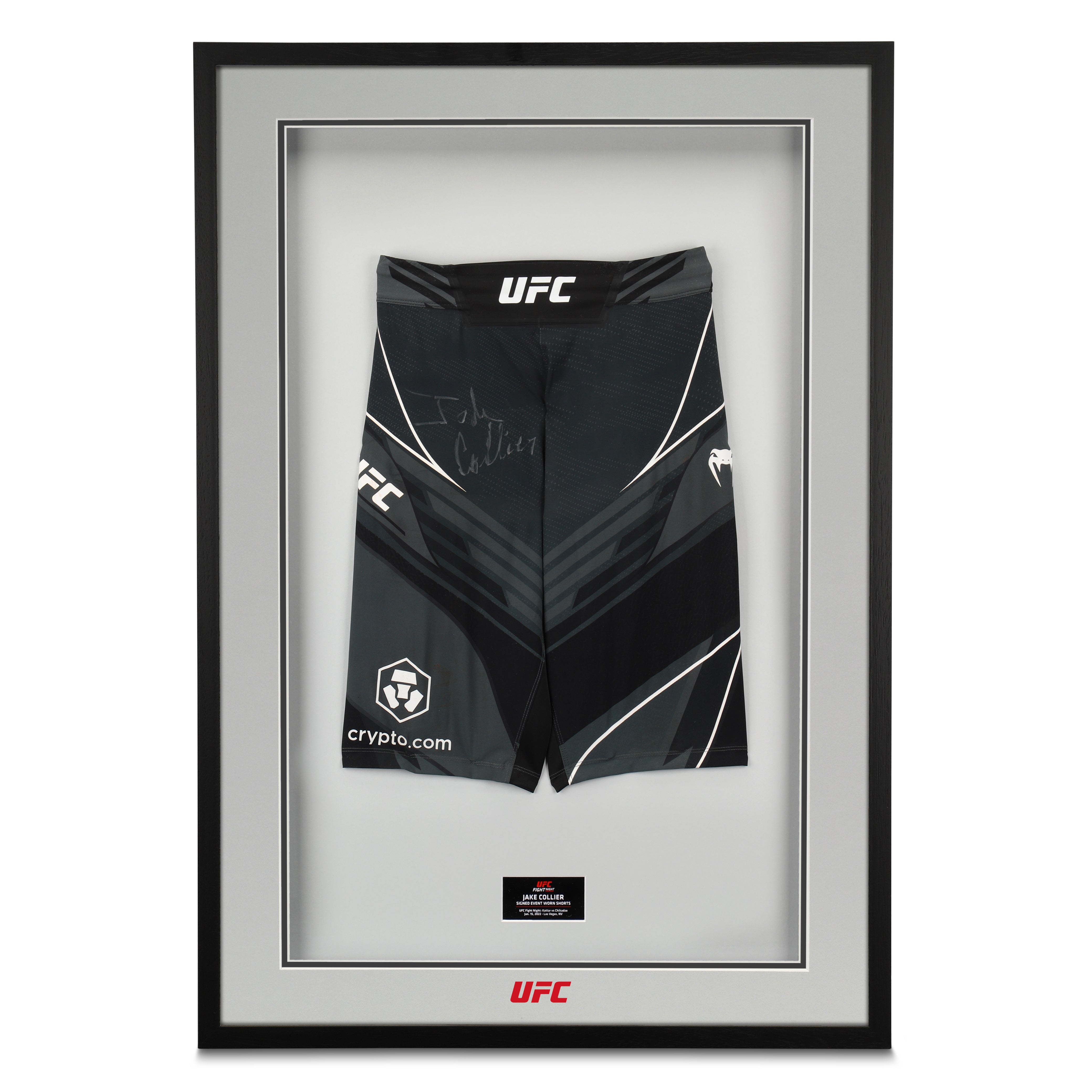 Jake Collier Signed 1-of-1 Fight Worn Shorts UFC Fight Night: Kattar vs Chikadze