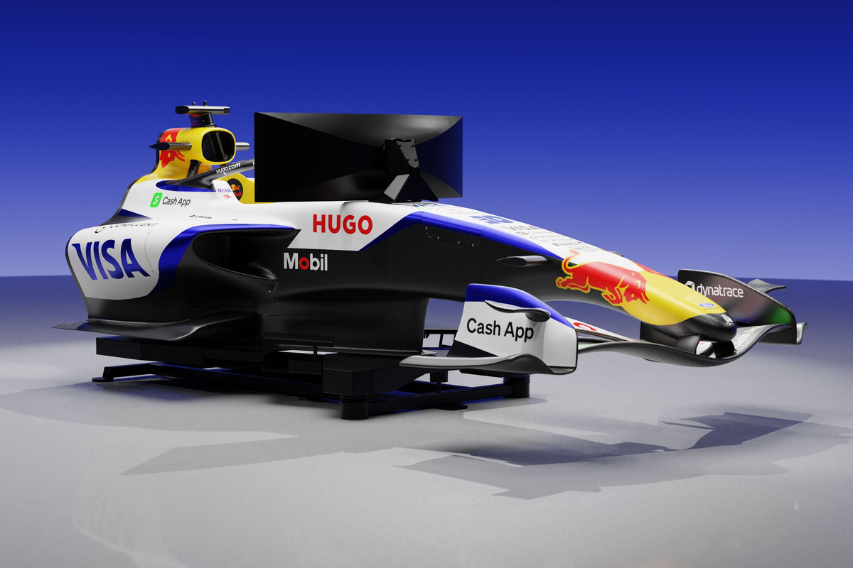 Visa Cash App Racing Bulls half-car simulator