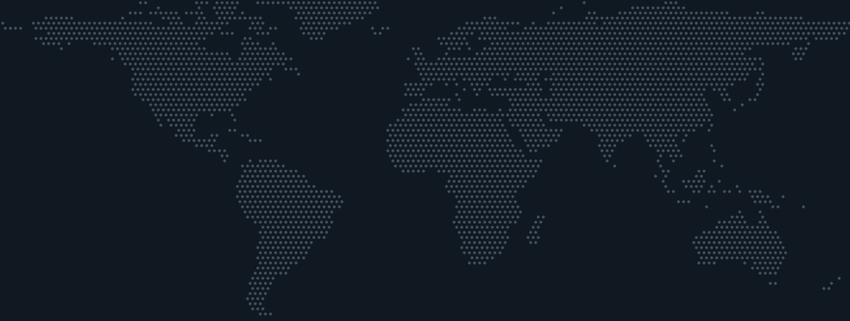 Dotted world map showing installation locations