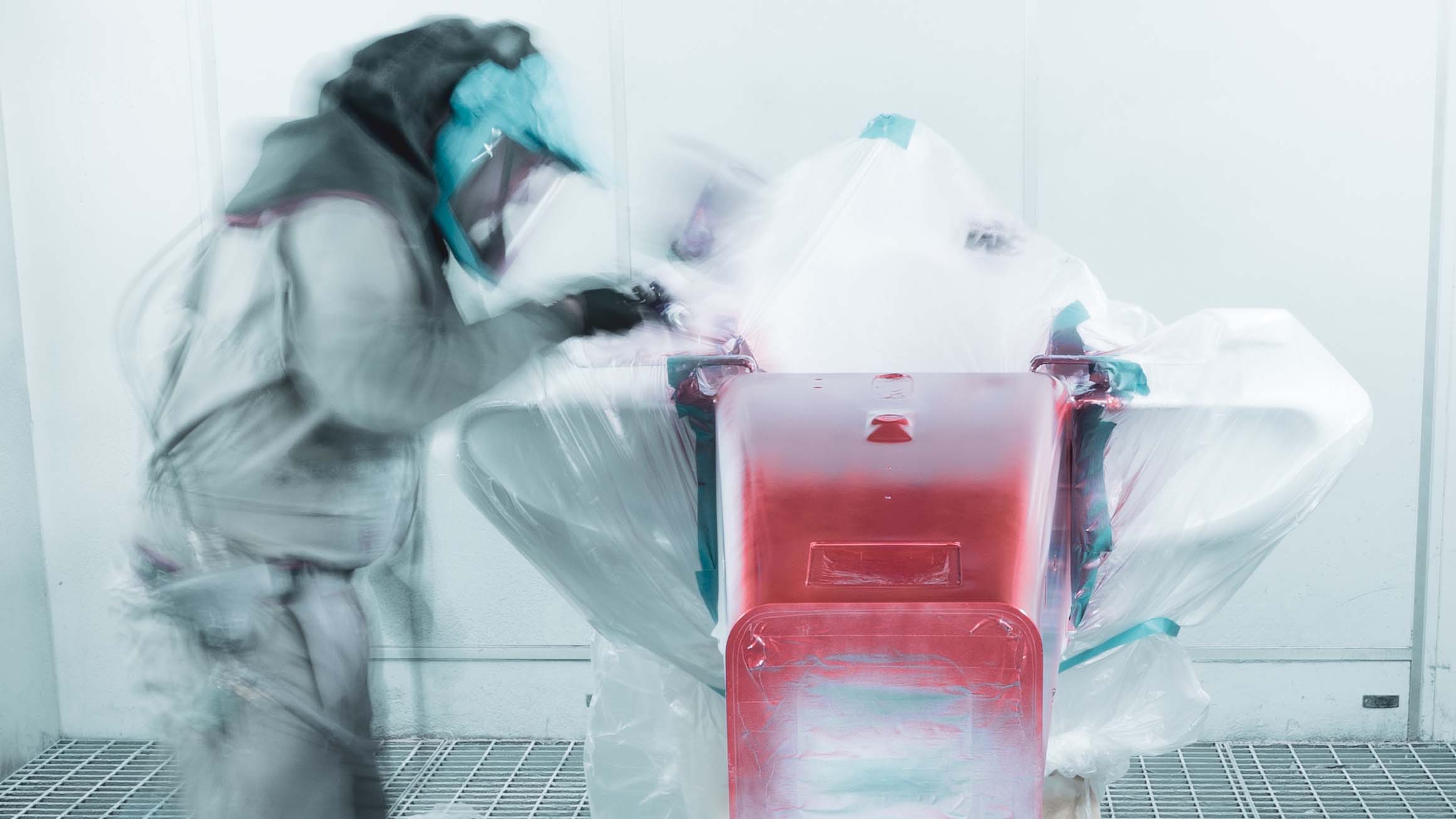 Paint booth at the Memento Exclusives factory