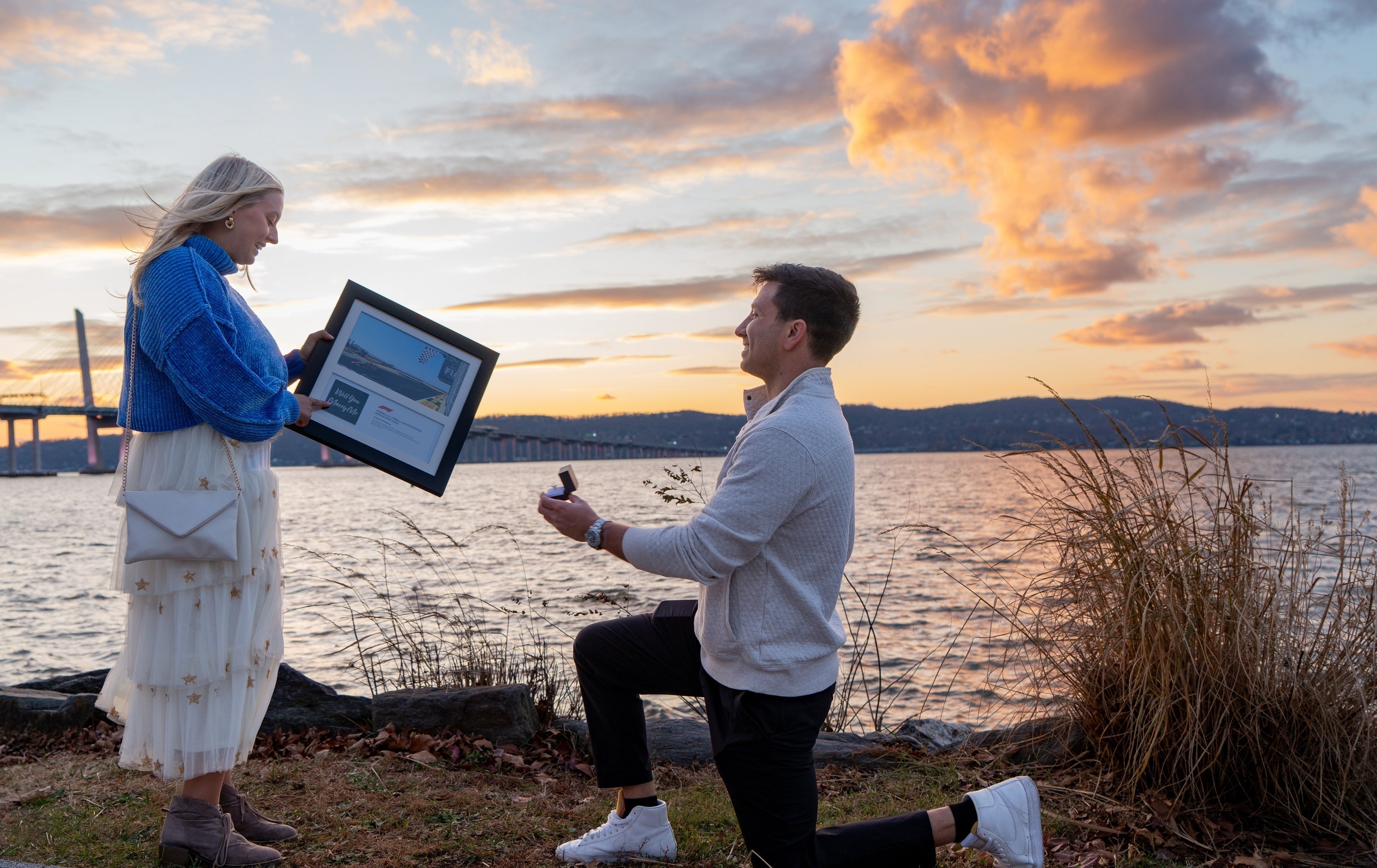 RACE TO THE ALTAR! GROOM WAVES THE FLAG FOR LOVE WITH UNIQUE FORMULA ONE® PROPOSAL