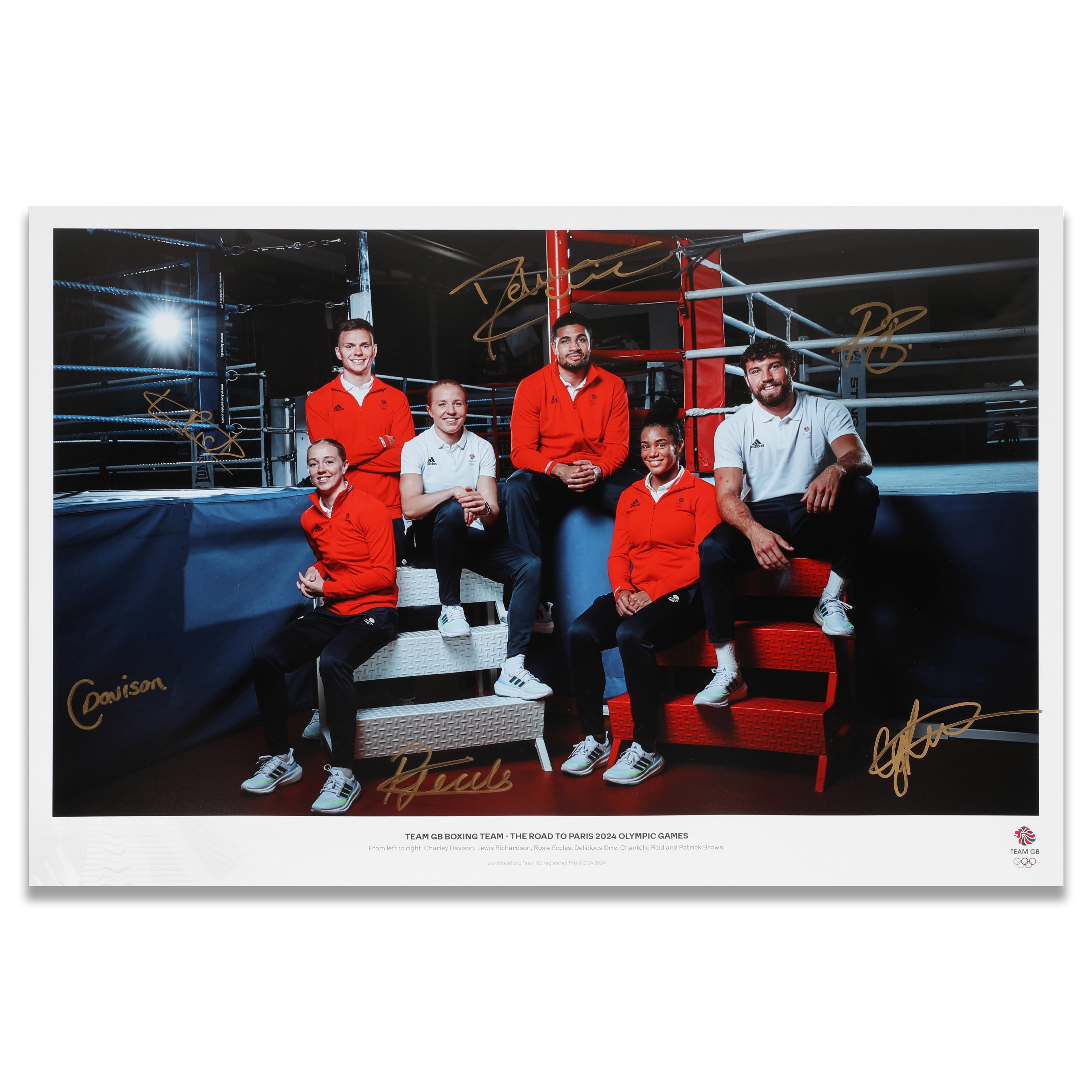 Team GB Boxing Team Signed 2024 Paris Olympics Photo - The Road To Paris 2024