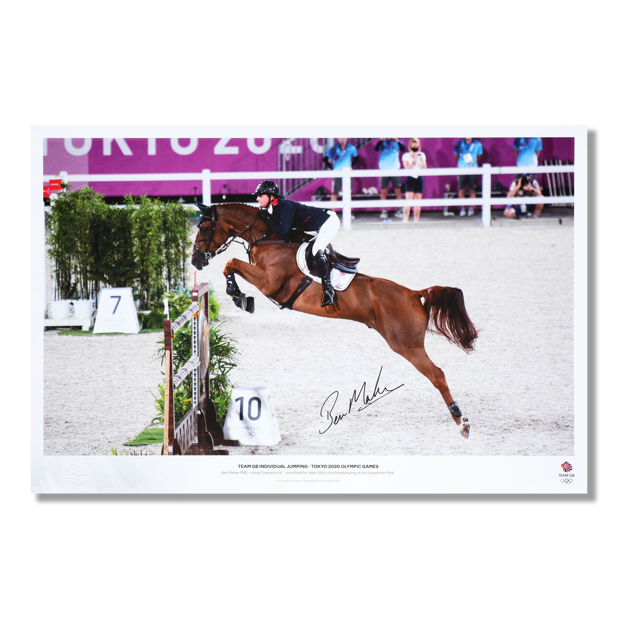 Ben Maher MBE Tokyo Olympic Games Signed Showjumping Photo