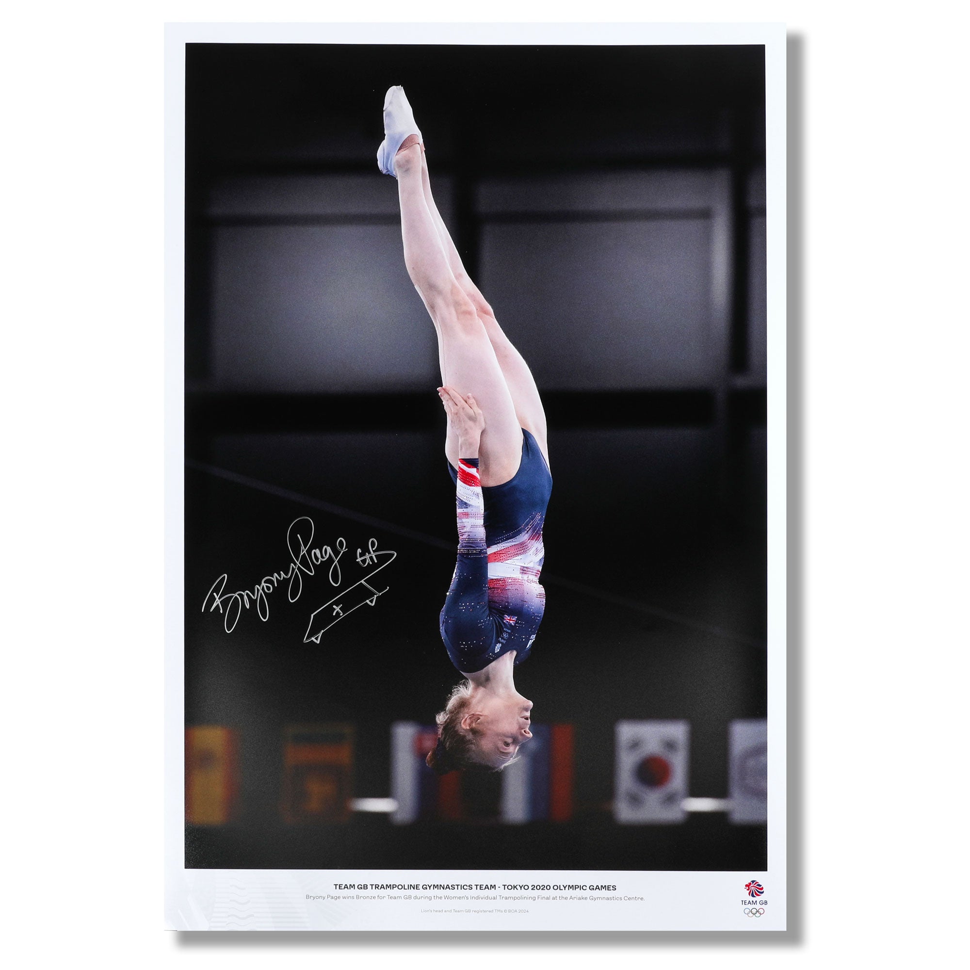 Bryony Page 2020 Tokyo Olympic Games Signed Trampolining Individual Photo