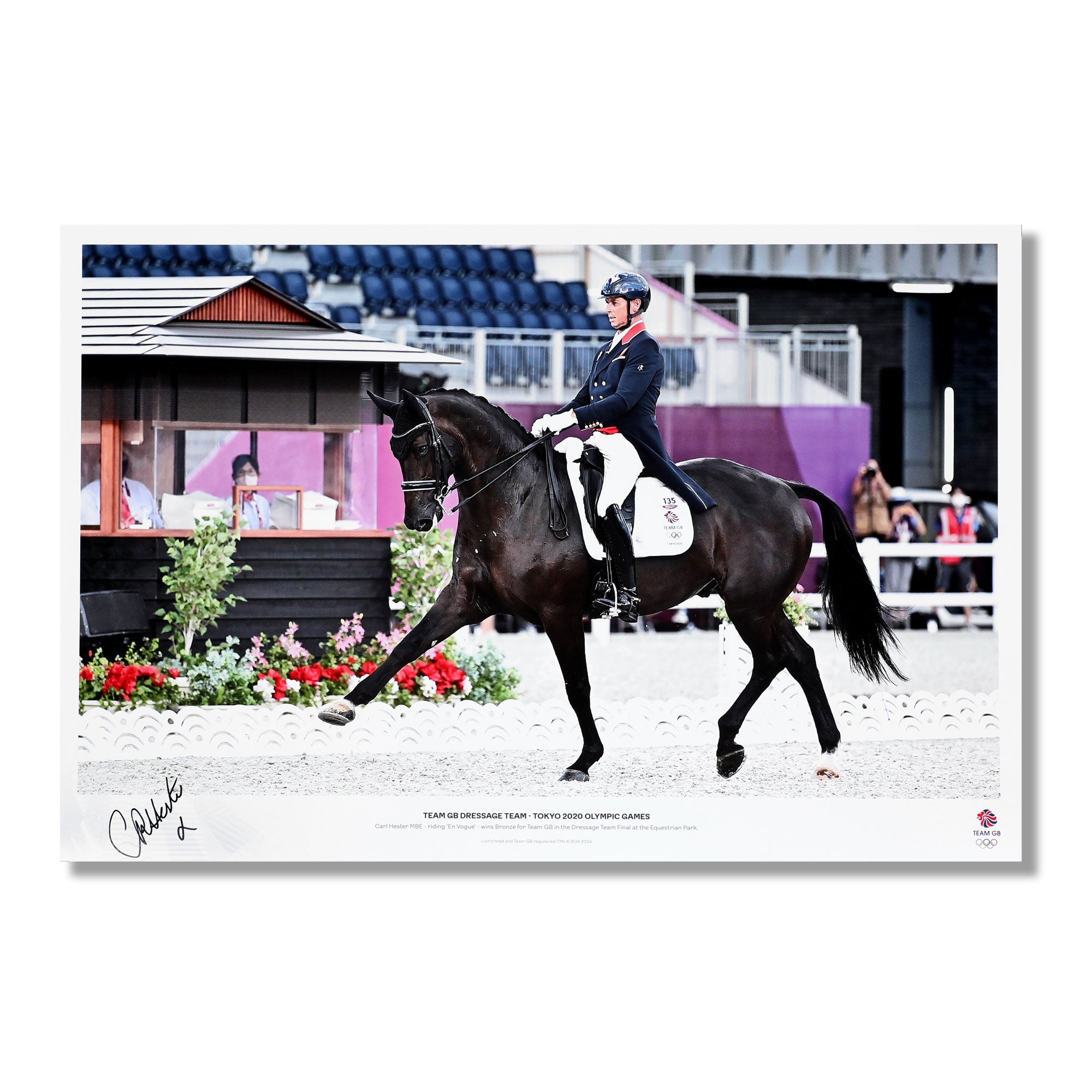 Carl Hester MBE Tokyo Olympic Games Signed Dressage Photo