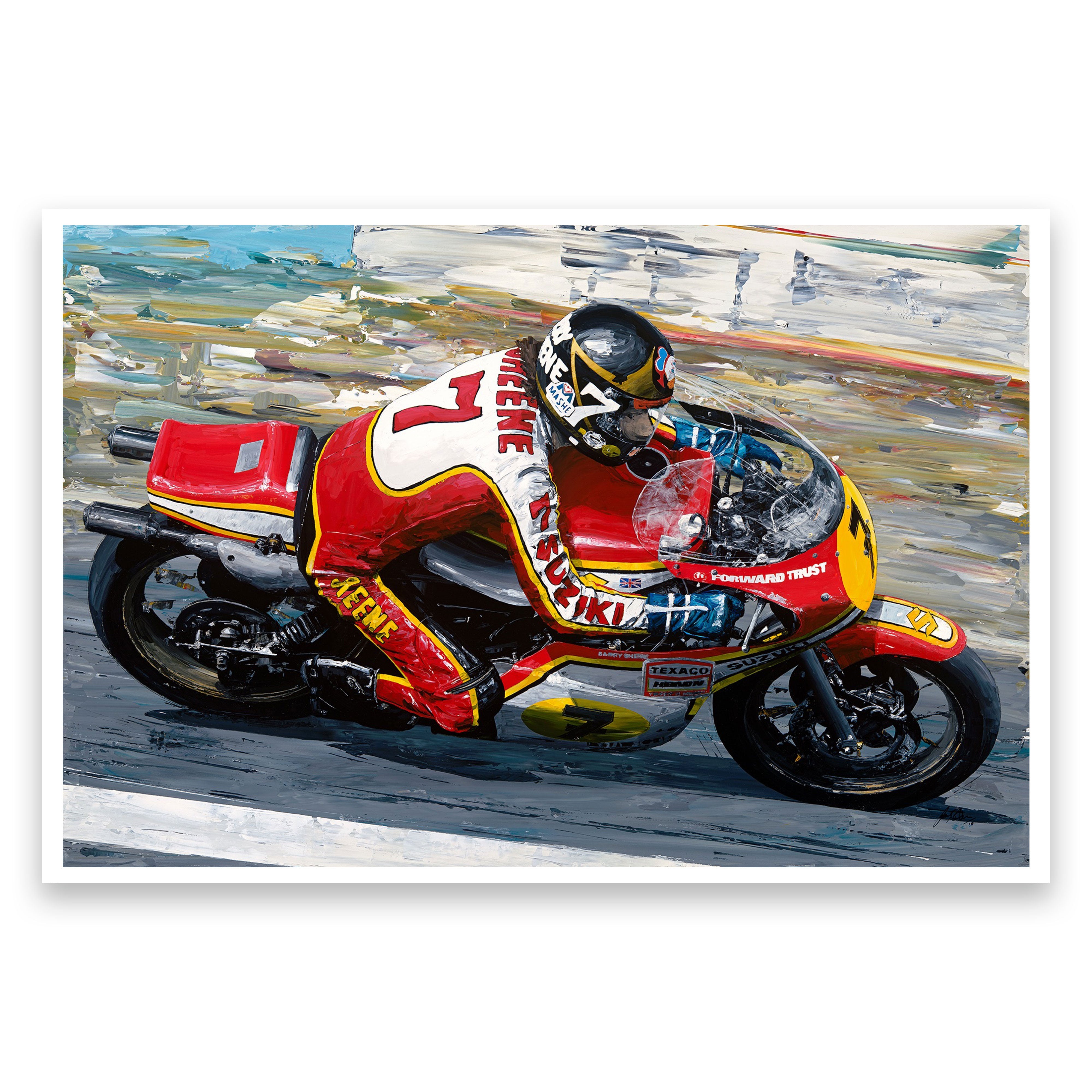 David Johnson - Barry Sheene 1977 Champion - 61cm x 86cm Rolled Giclee Print