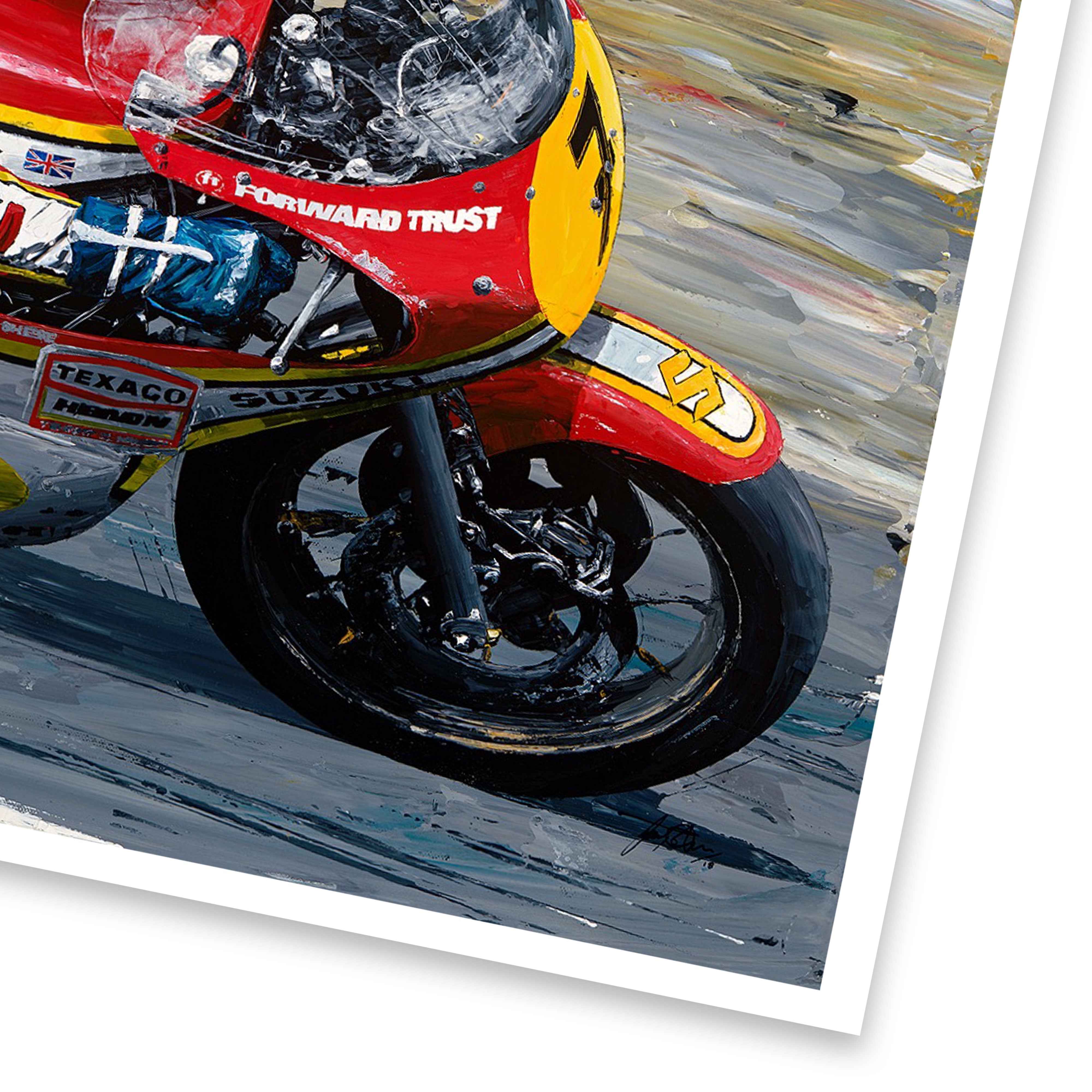 David Johnson - Barry Sheene 1977 Champion - 61cm x 86cm Rolled Giclee Print