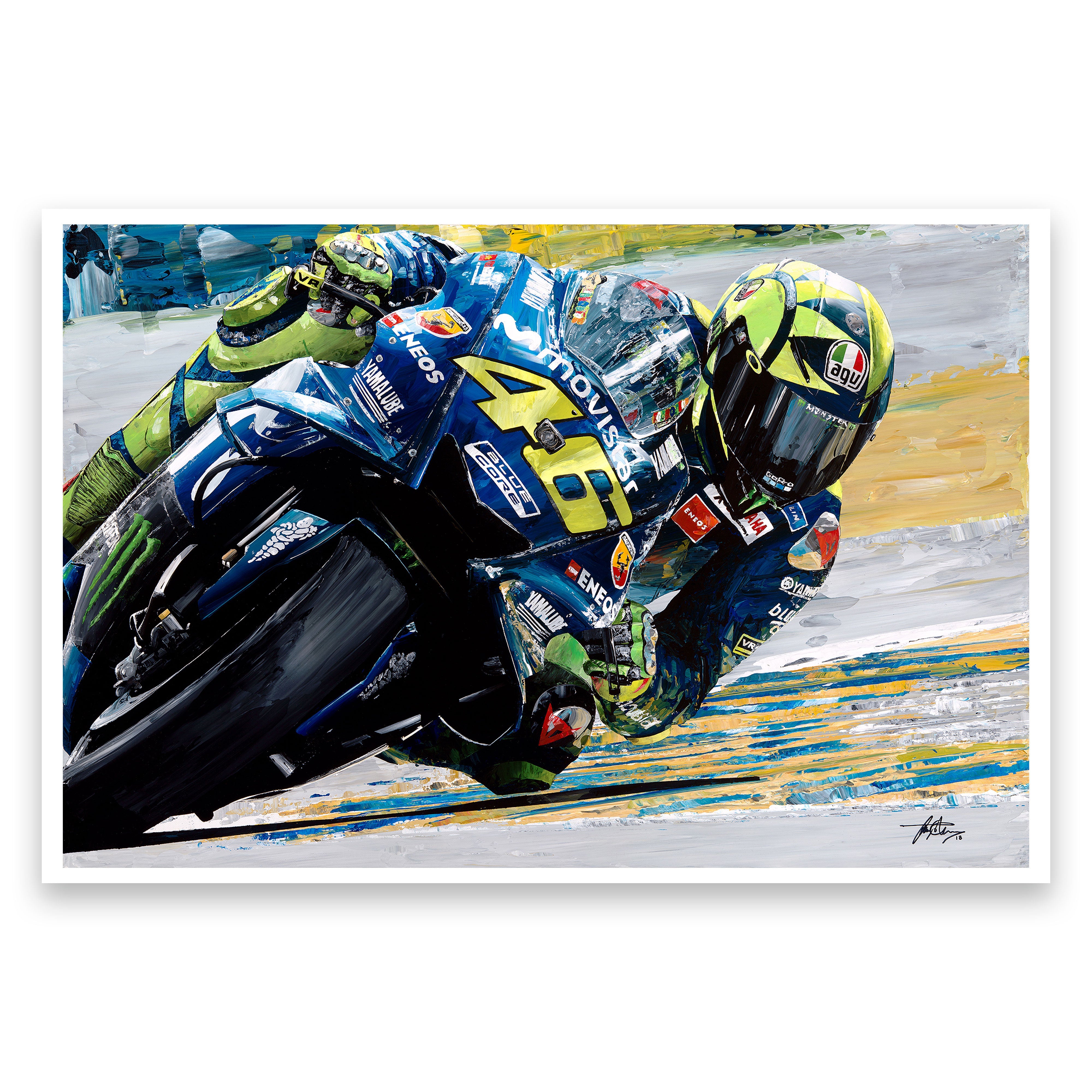 Valentino Rossi 2018 Rolled Giclee Print - David Johnson