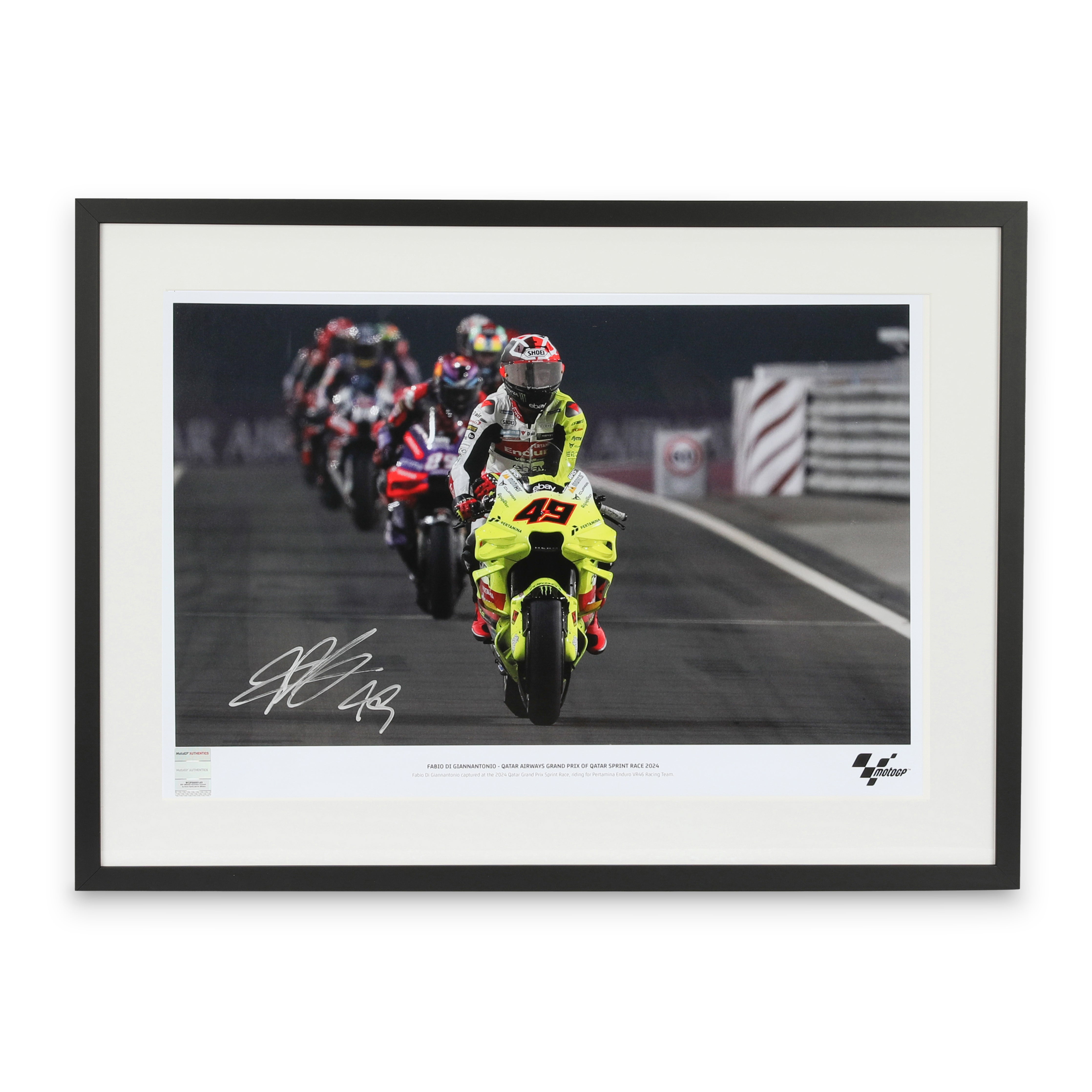 Fabio di Giannantonio Signed 2024 Qatar Sprint Race Photo – Mirco Lazzari