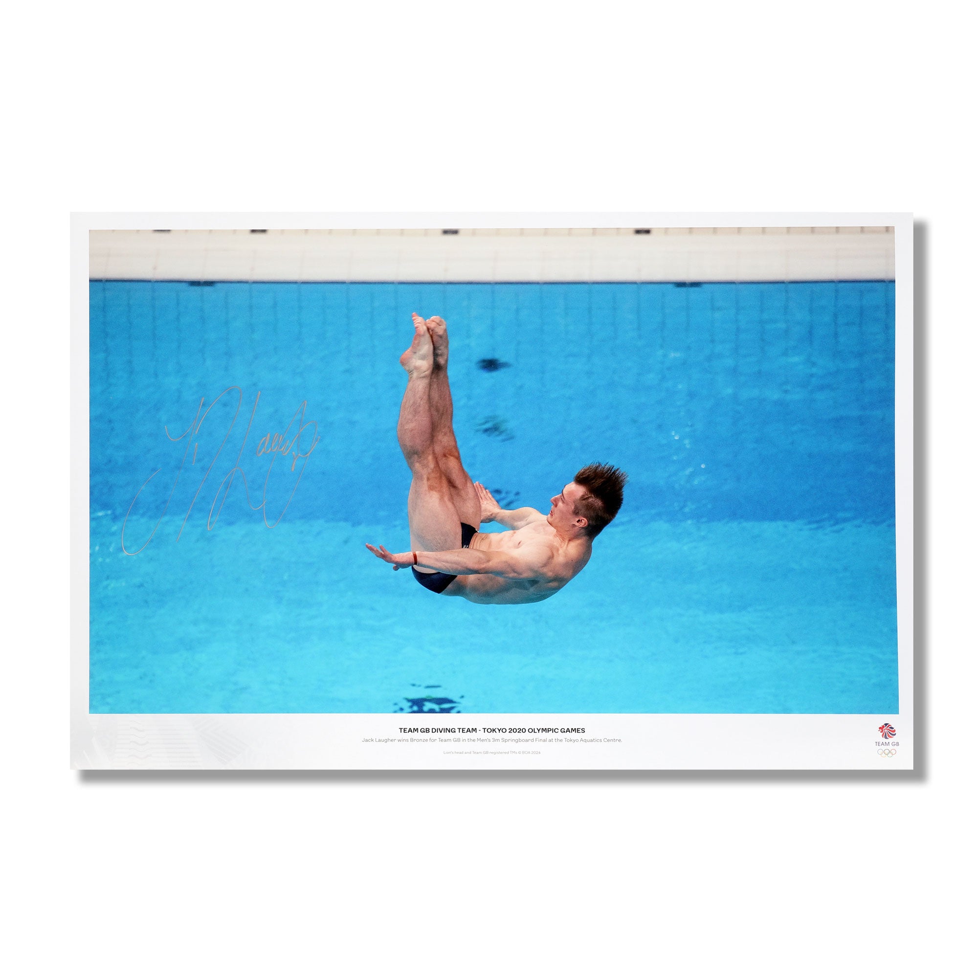 Jack Laugher MBE Tokyo Olympic Games Signed 3m Springboard Photo