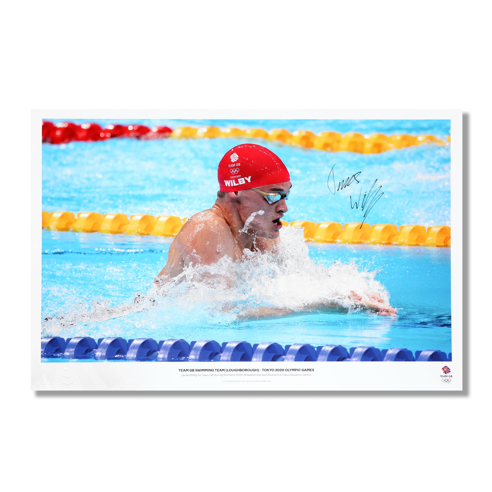 James Wilby 2020 Tokyo Olympic Games Signed Swimming 100m Breaststroke