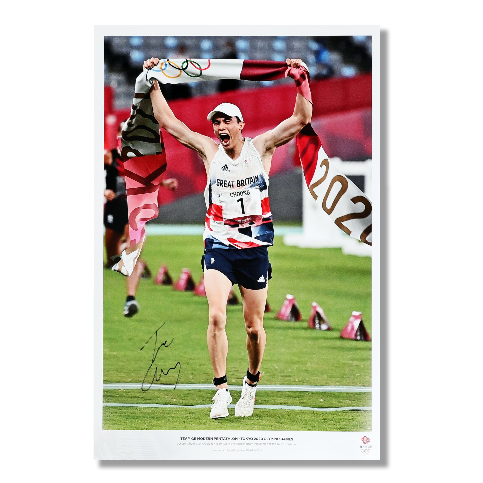 Joe Choong MBE Tokyo Olympic Games Signed Modern Pentathlon Photo