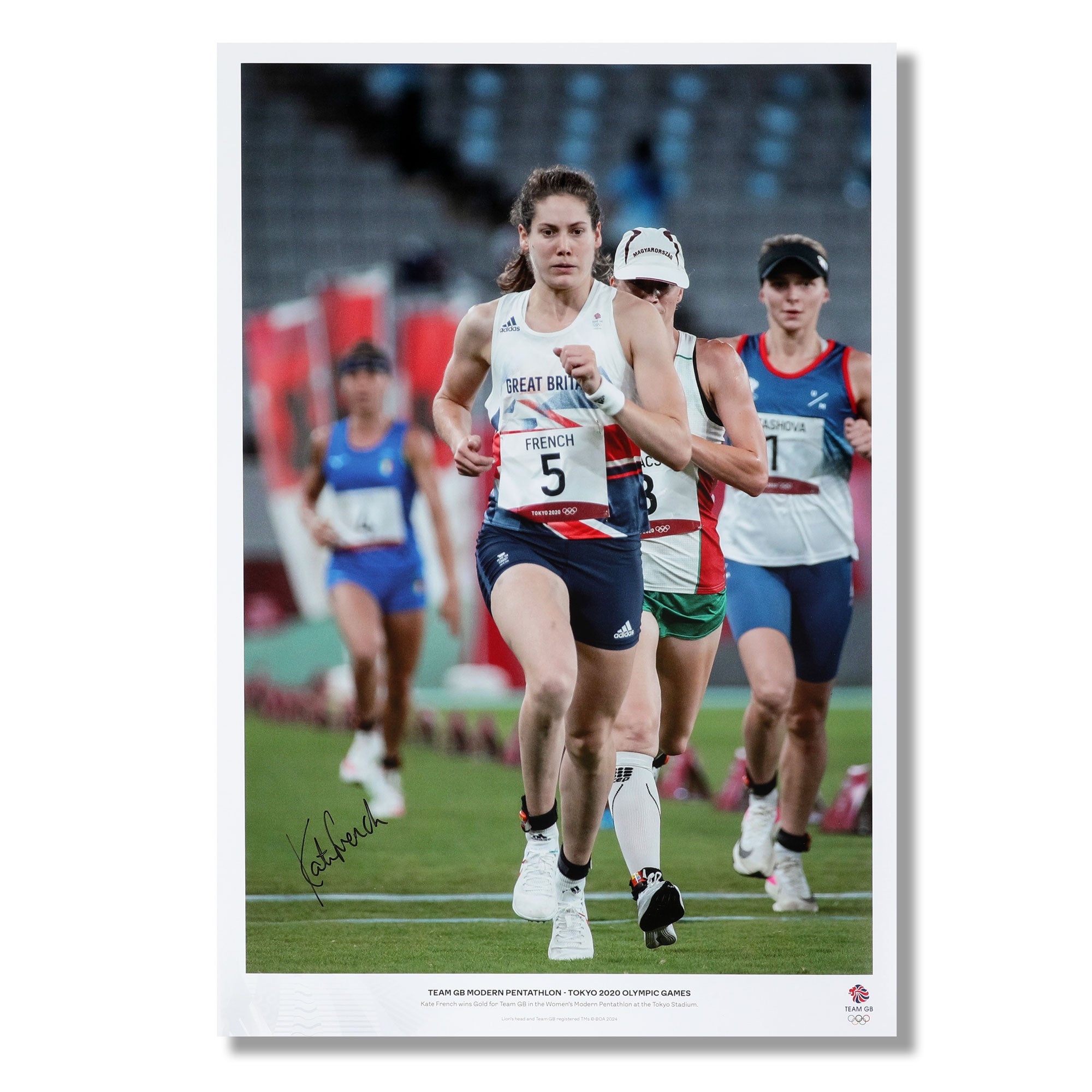 Kate French MBE Tokyo Olympic Games Signed Modern Pentathlon Photo