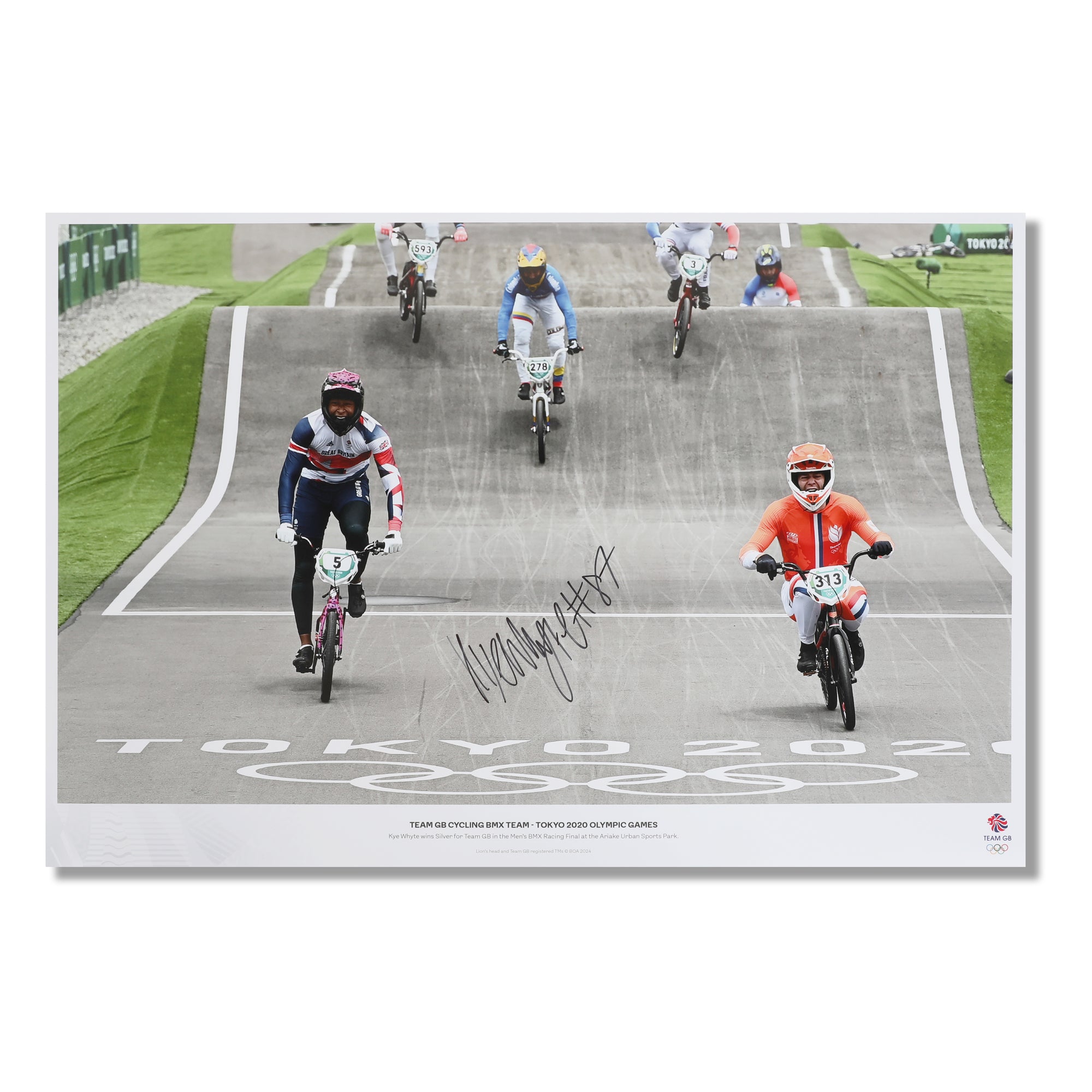 Kye Whyte 2020 Tokyo Olympic Games Signed BMX Racing Photo