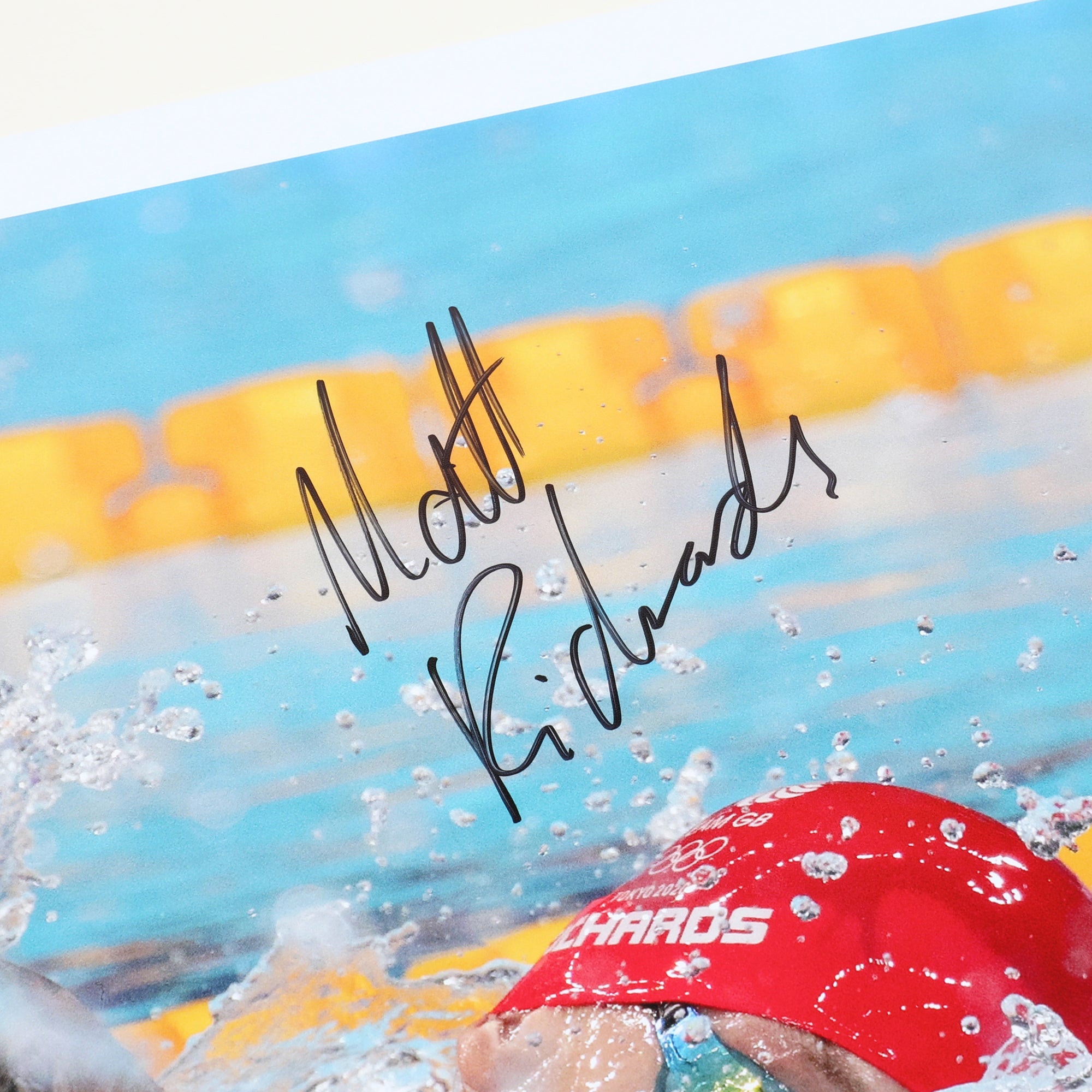 Matt Richards 2020 Tokyo Olympic Games Signed Swimming 4x200m Freestyle Relay Photo