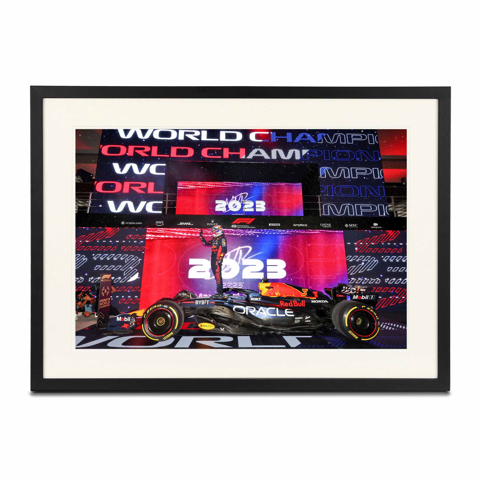 Max Verstappen 2023 'Three-Time World Champion' Print - Qatar GP