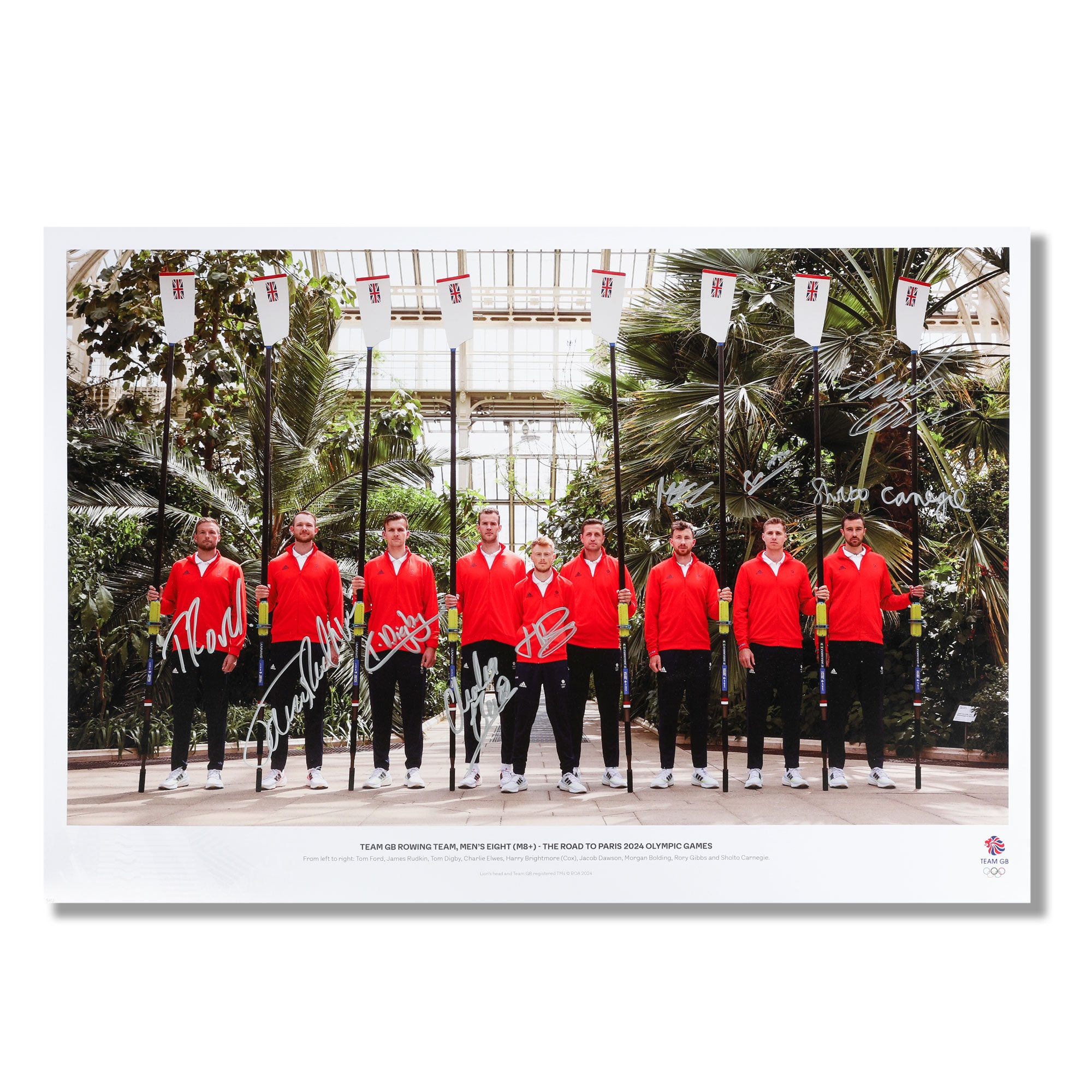 Team GB Mens Rowing 8 Road to the Paris 2024 Olympic Games Signed Photo