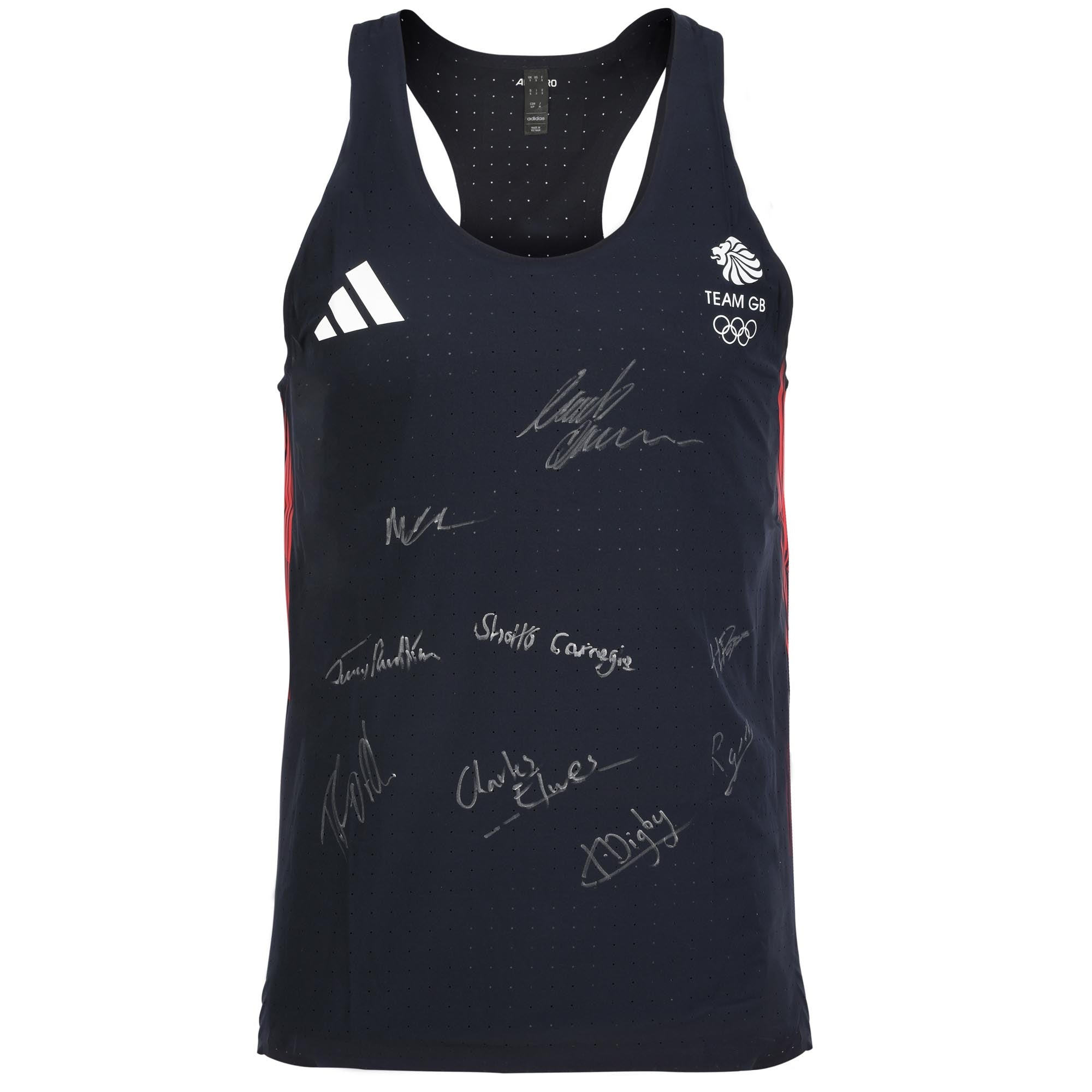 Team GB Mens Rowing 8 Signed 2024 Paris Olympics Athletic Vest