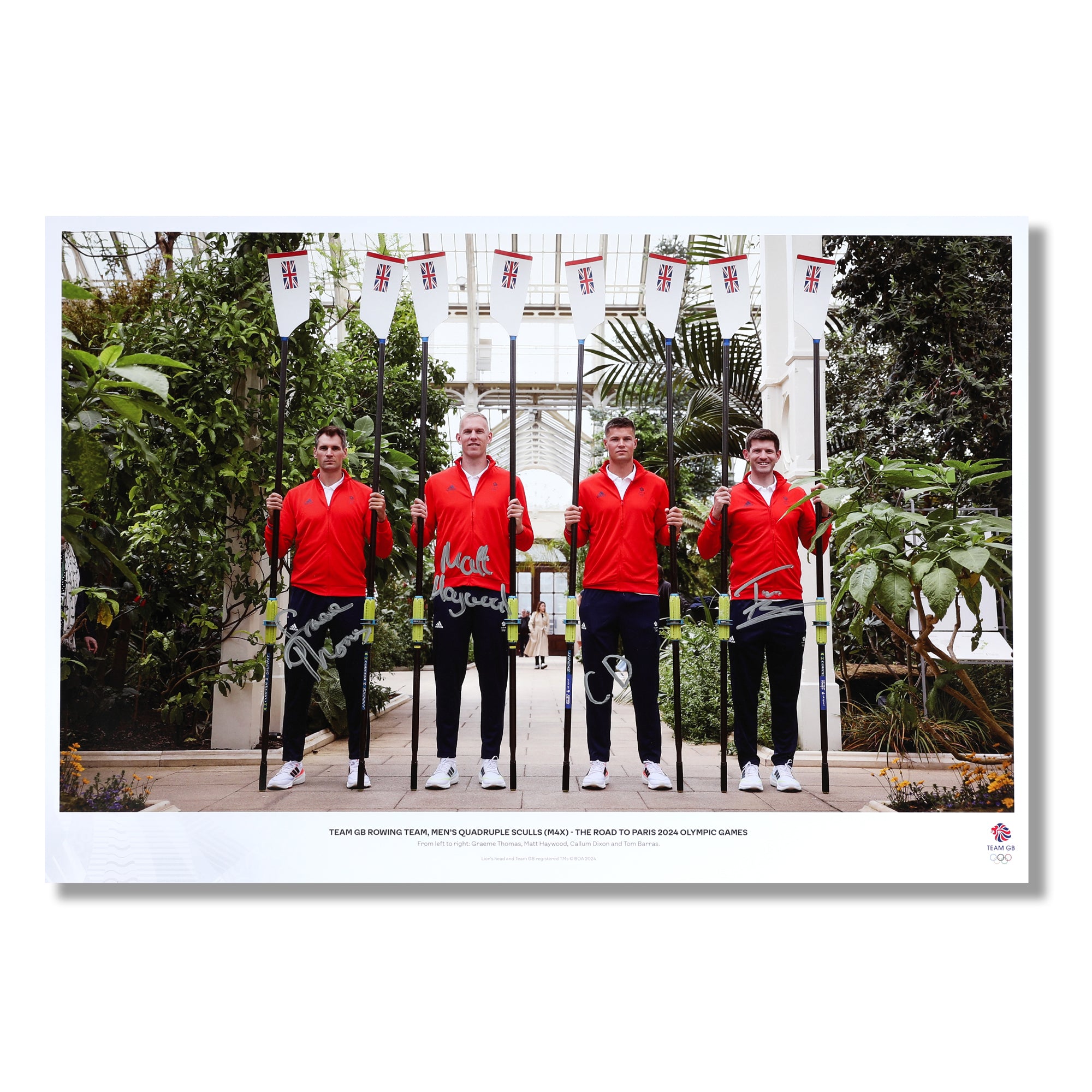 Team GB Mens Rowing Quad Sculls Road to the Paris 2024 Olympic Games Signed Photo