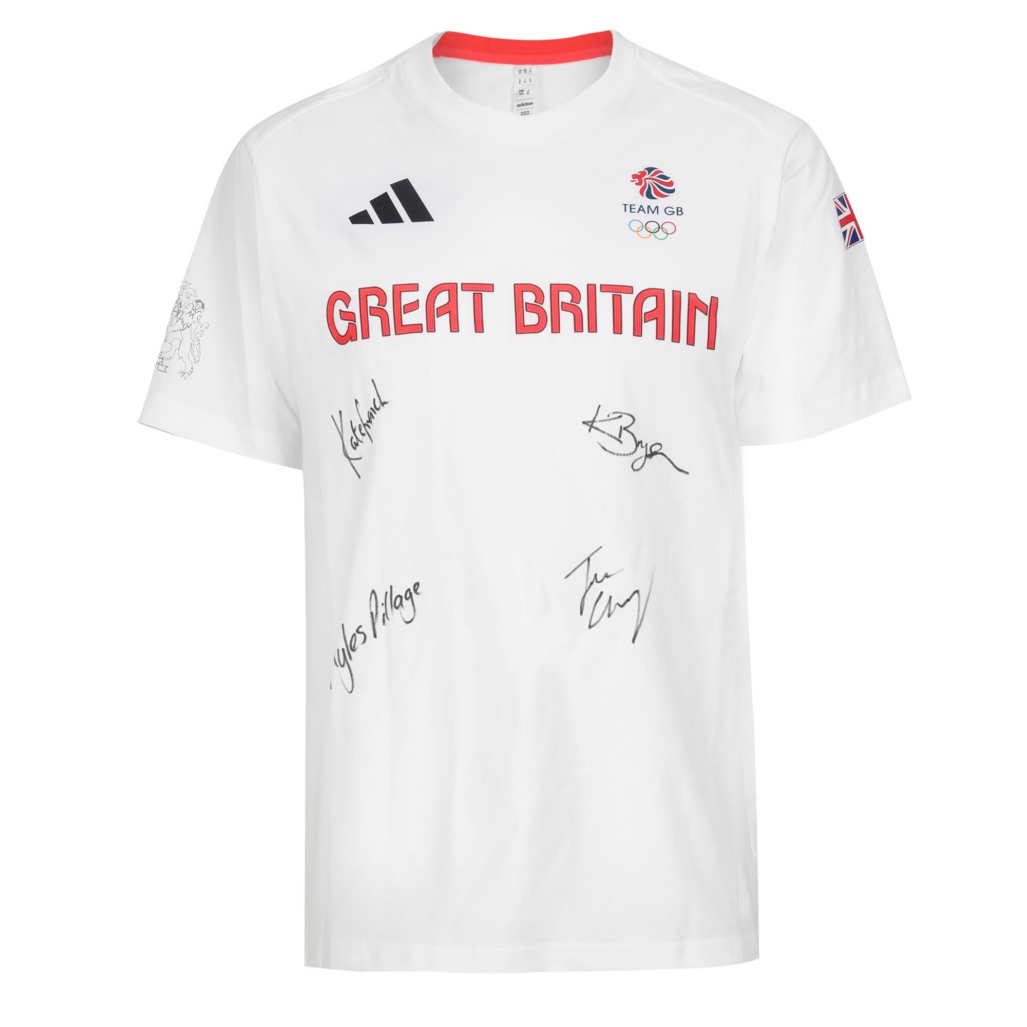 Team GB Modern Pentathlon Team Paris 2024 Olympic Games Signed Modern Pentathlon Podium T-Shirt