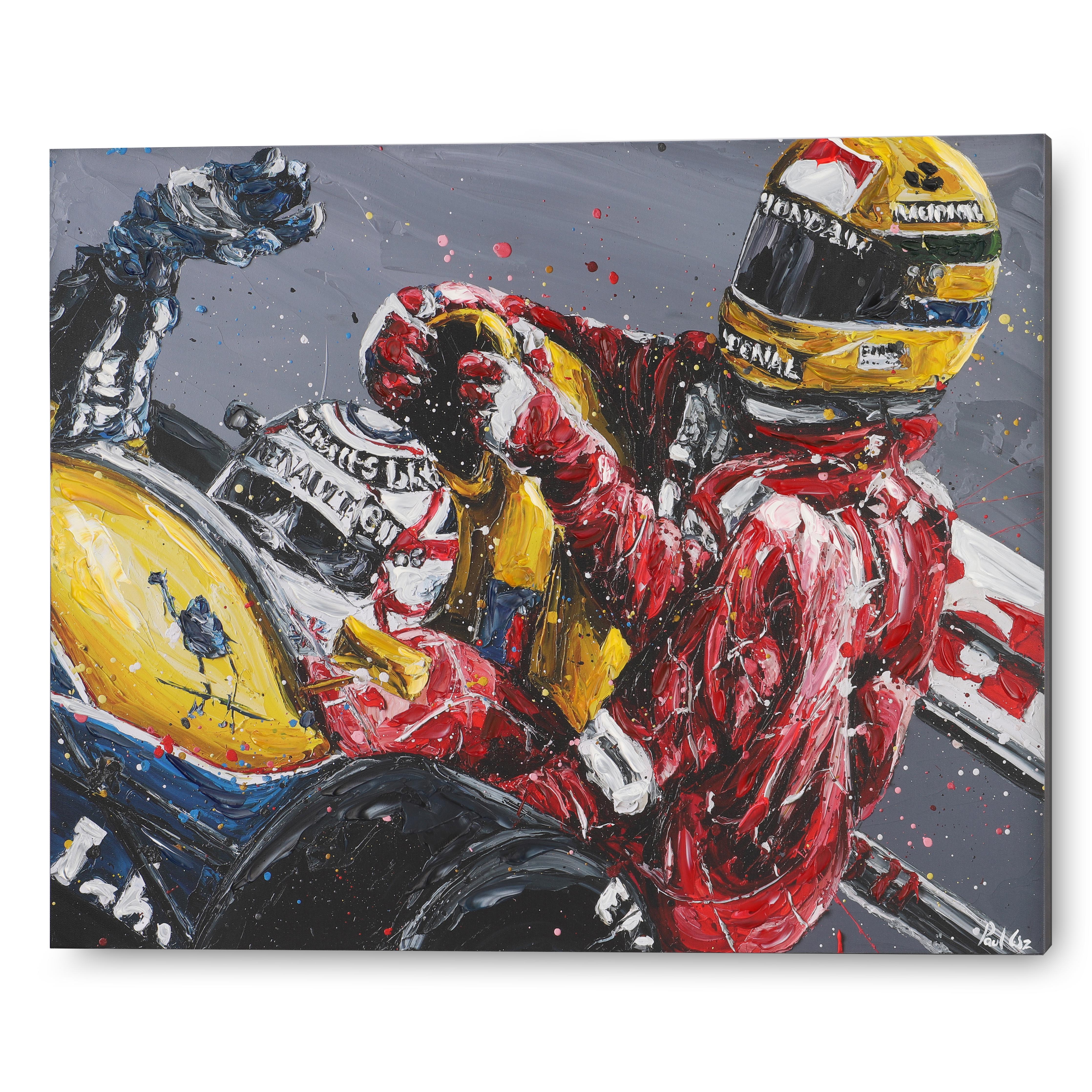 Ayrton Senna 2016 'Taxi for Senna' Hand Embellished Canvas - Paul Oz