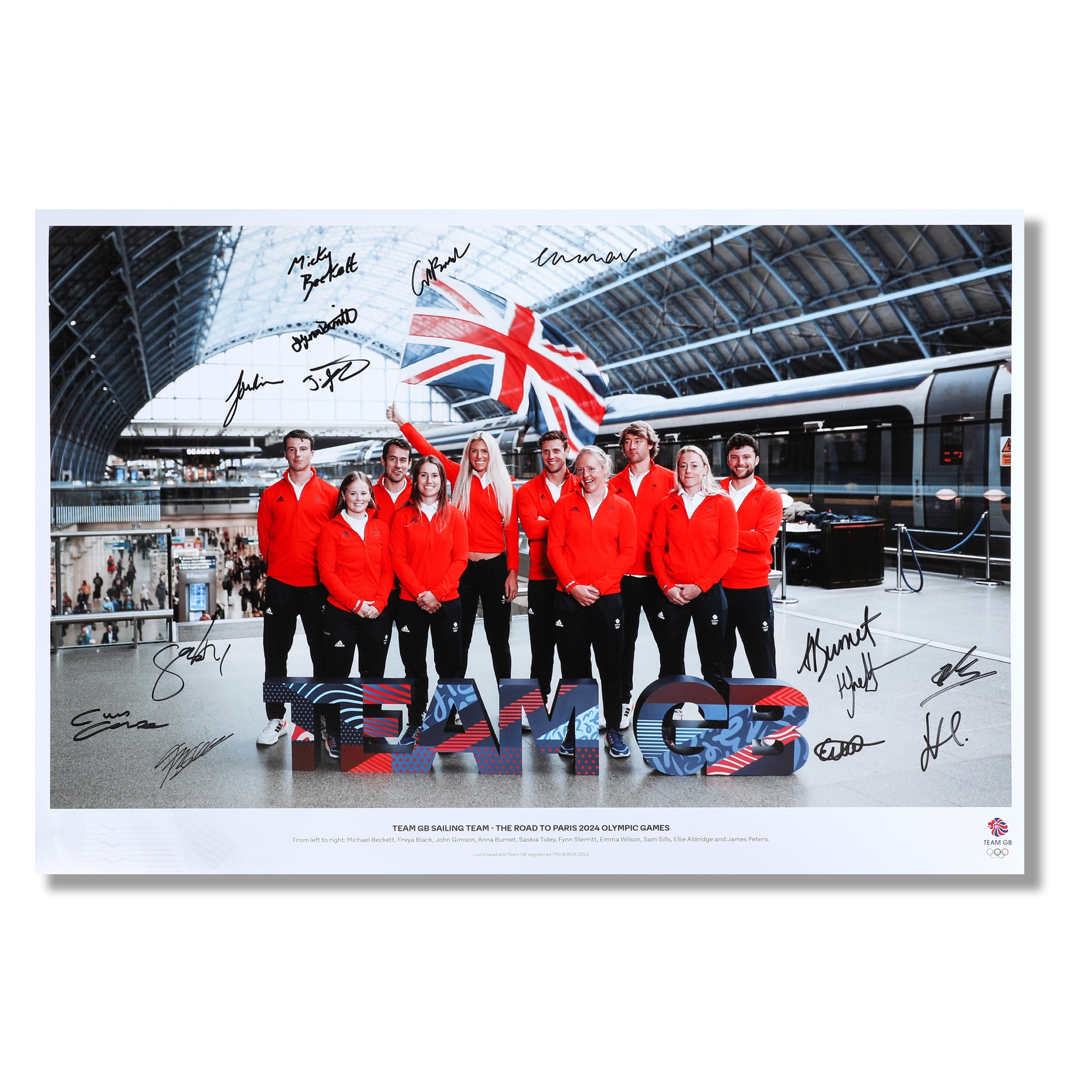 Team GB Sailing Team Road to the Paris 2024 Olympic Games Signed Photo