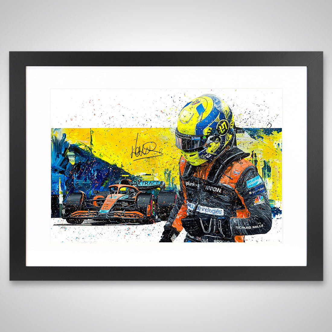 Lando Norris 2022 Signed 'Podium' Embellished Print – David Johnson