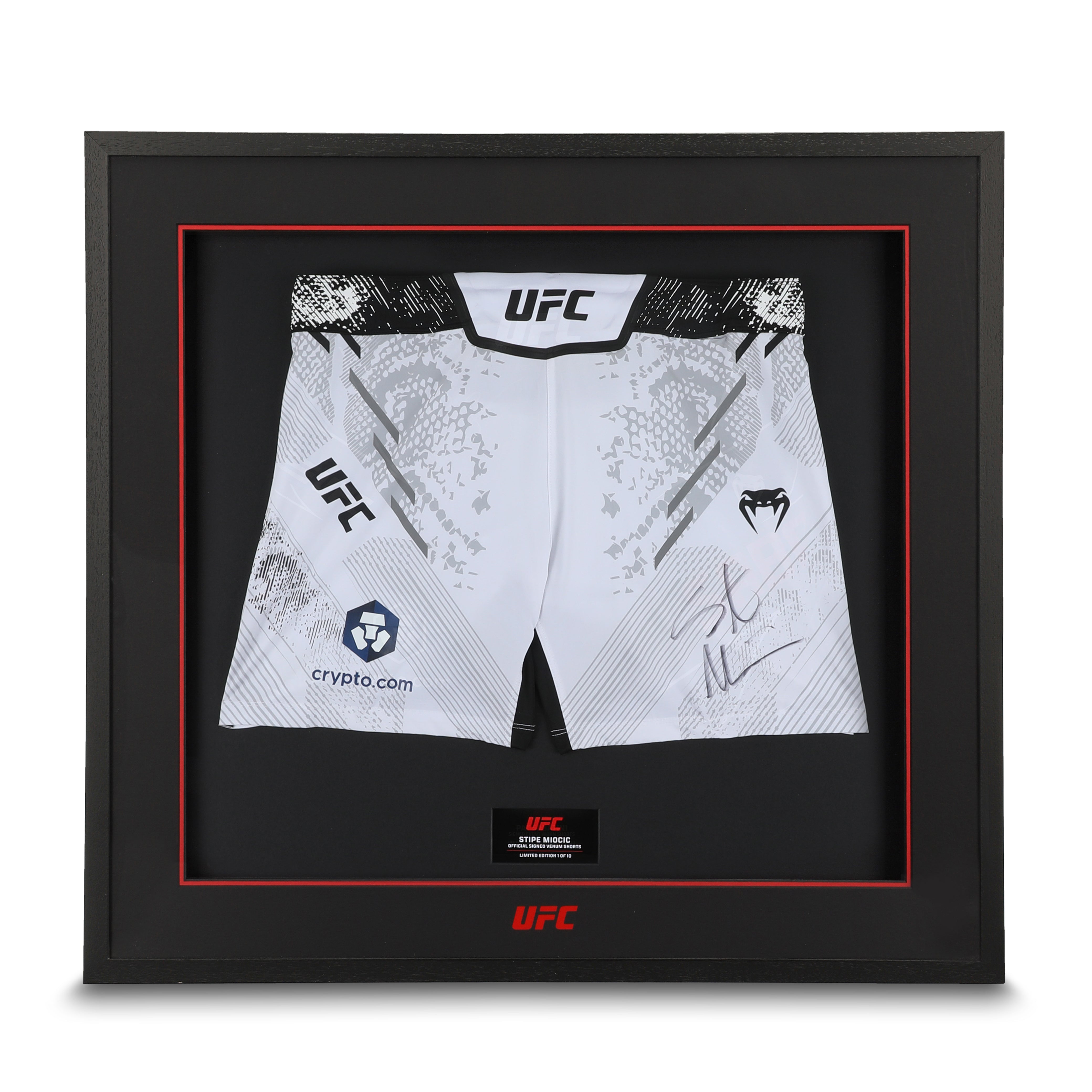 Stipe Miocic White Venum Adrenaline Signed Shorts