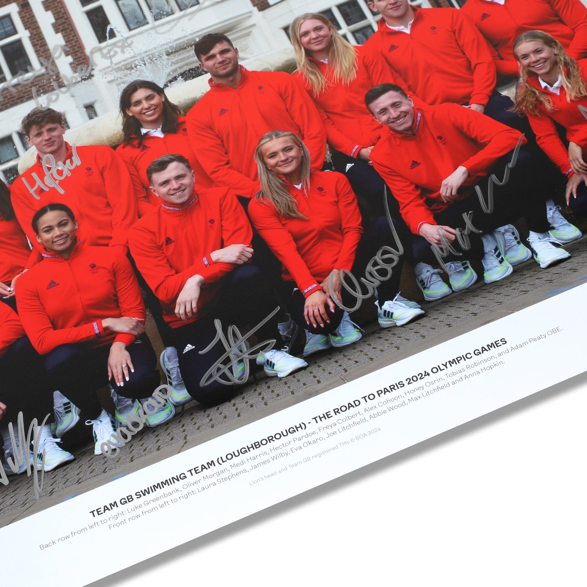 Team GB Swimming Team (Loughborough) Road to the Paris 2024 Olympic Games Signed Photo