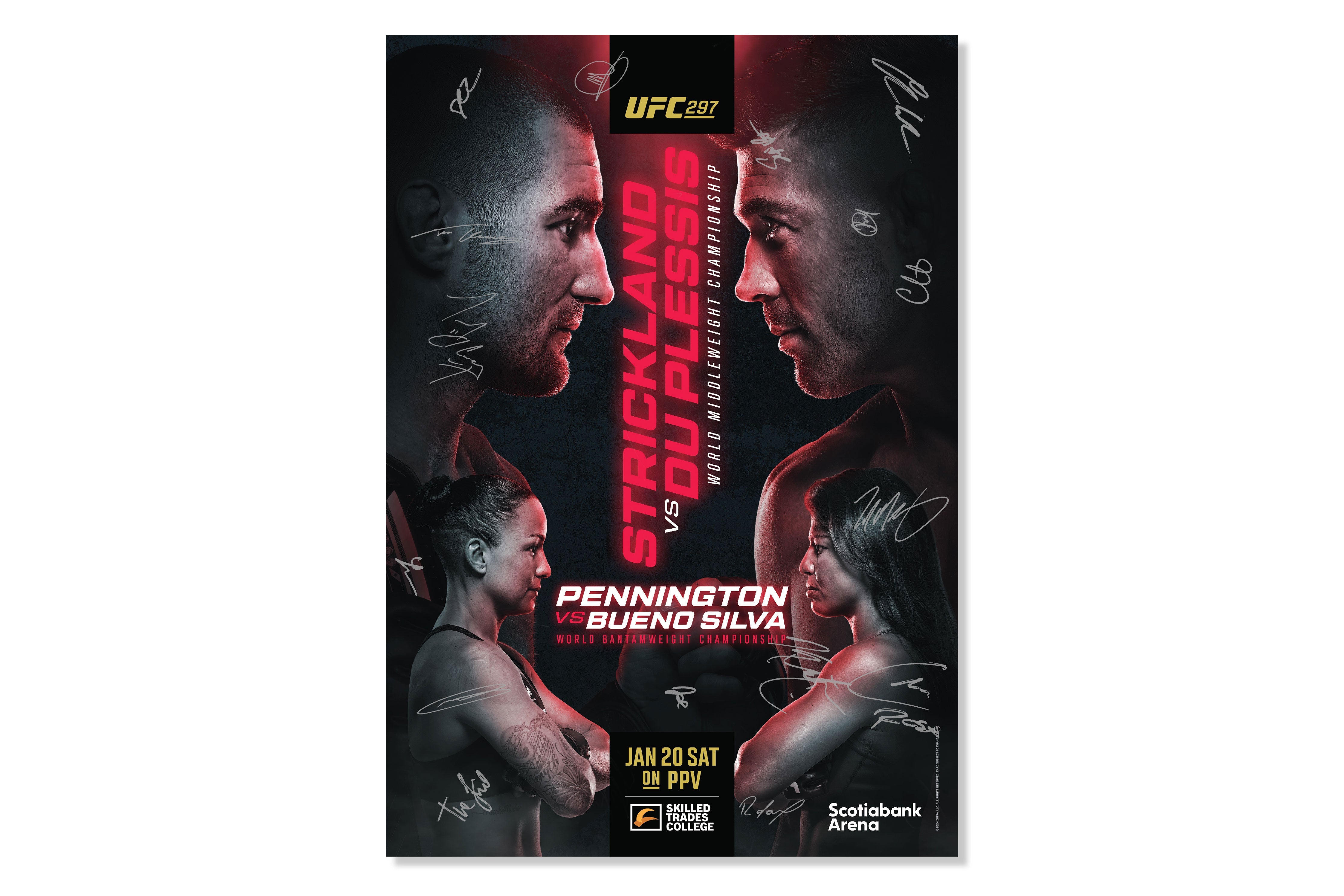 UFC 297: Strickland vs du Plessis Autographed Event Poster