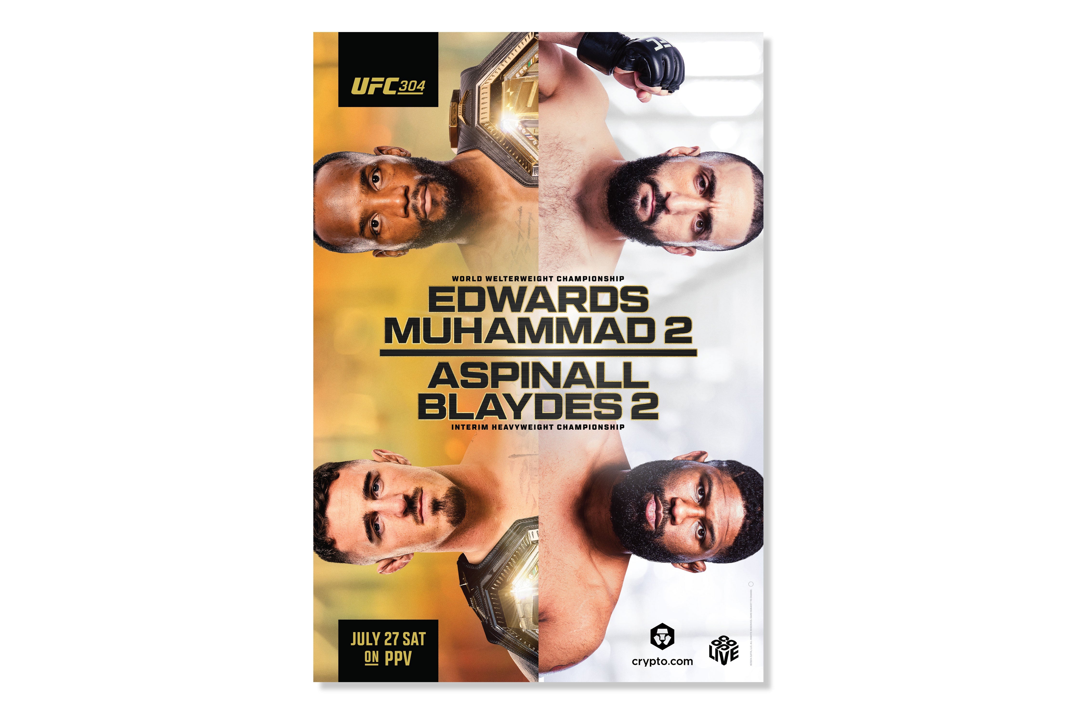 UFC 304: Edwards vs Muhammad 2 Autographed Event Poster