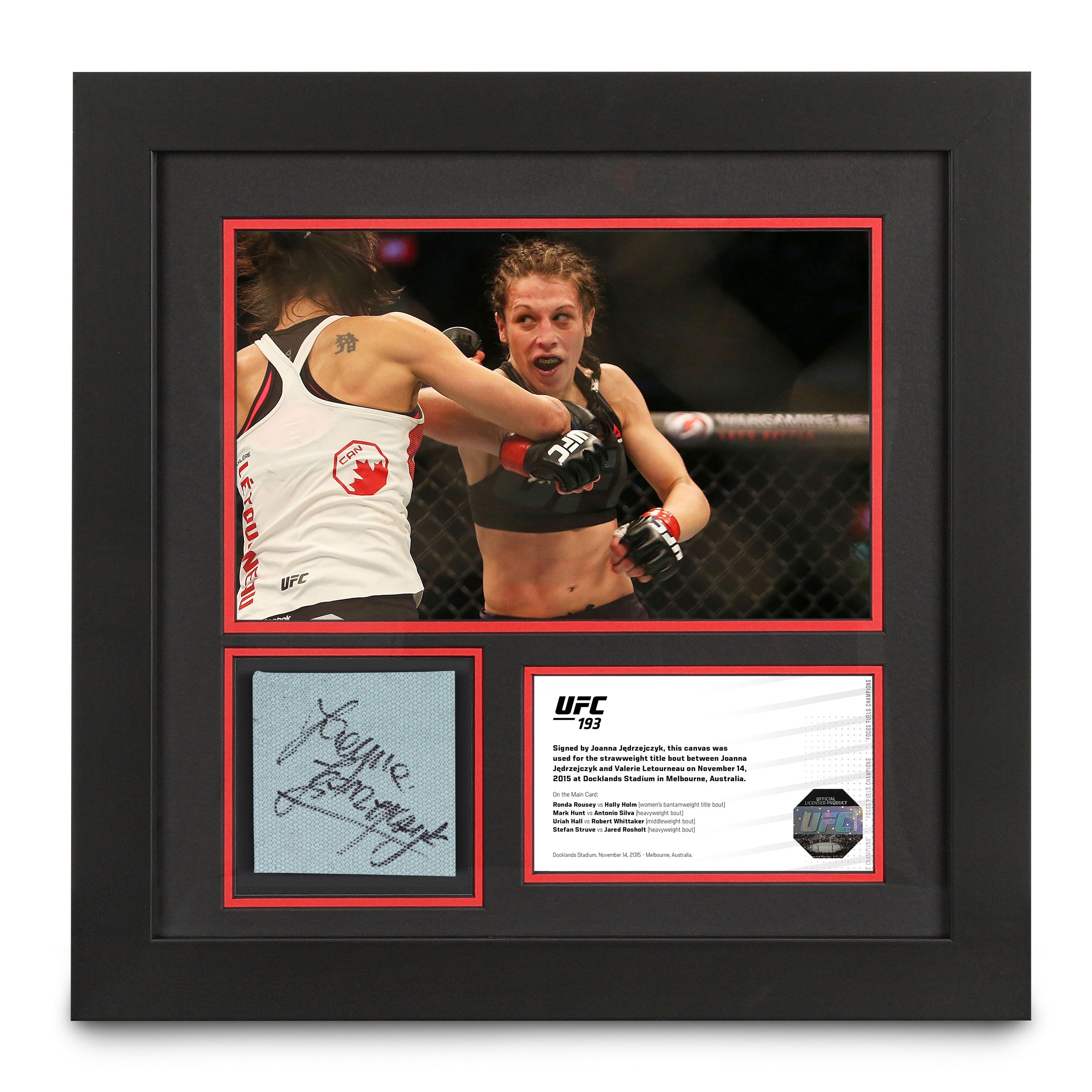 Joanna Jedrzejczyk UFC 193 Signed Canvas & Photo