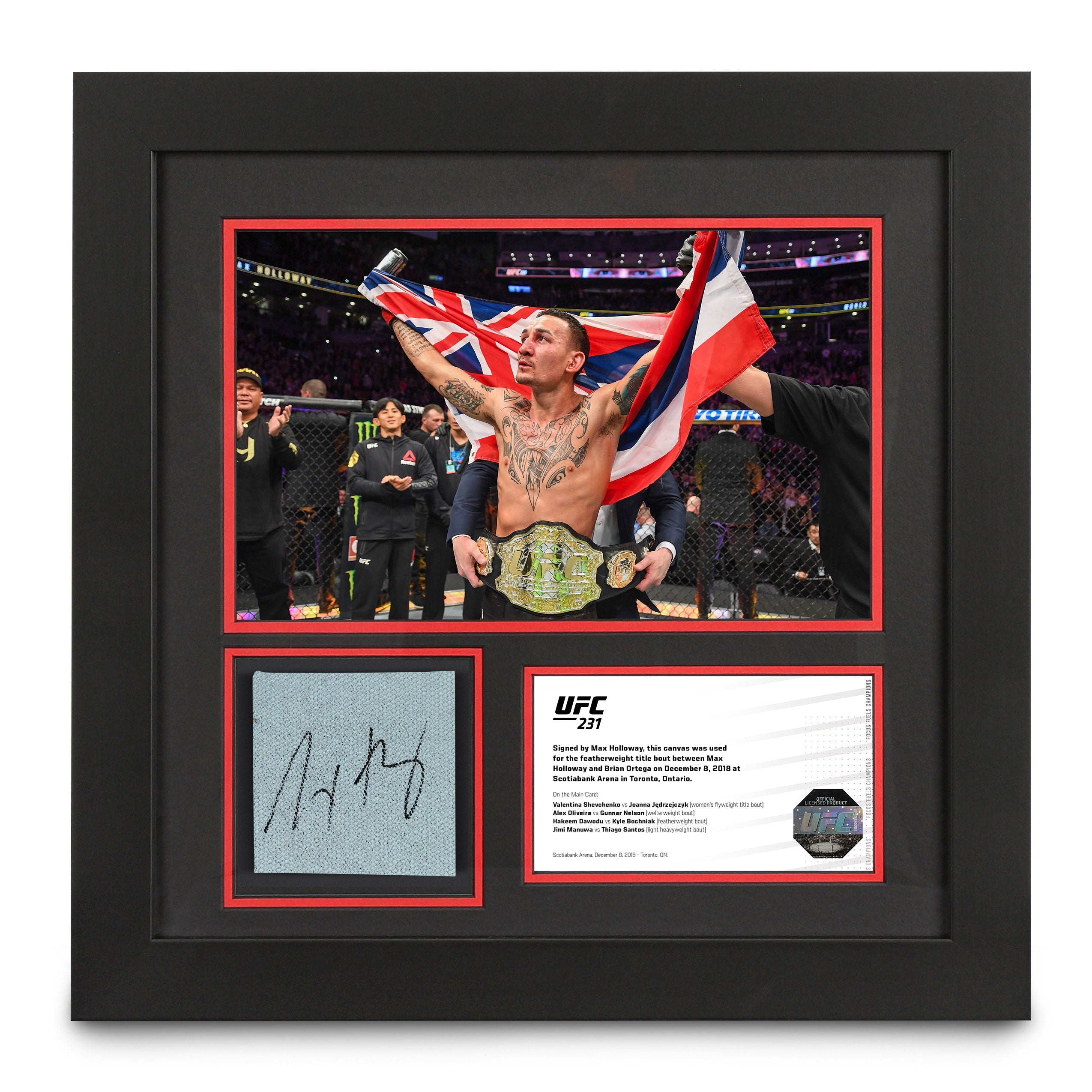 Max Holloway signed UFC 231 Canvas & Photo