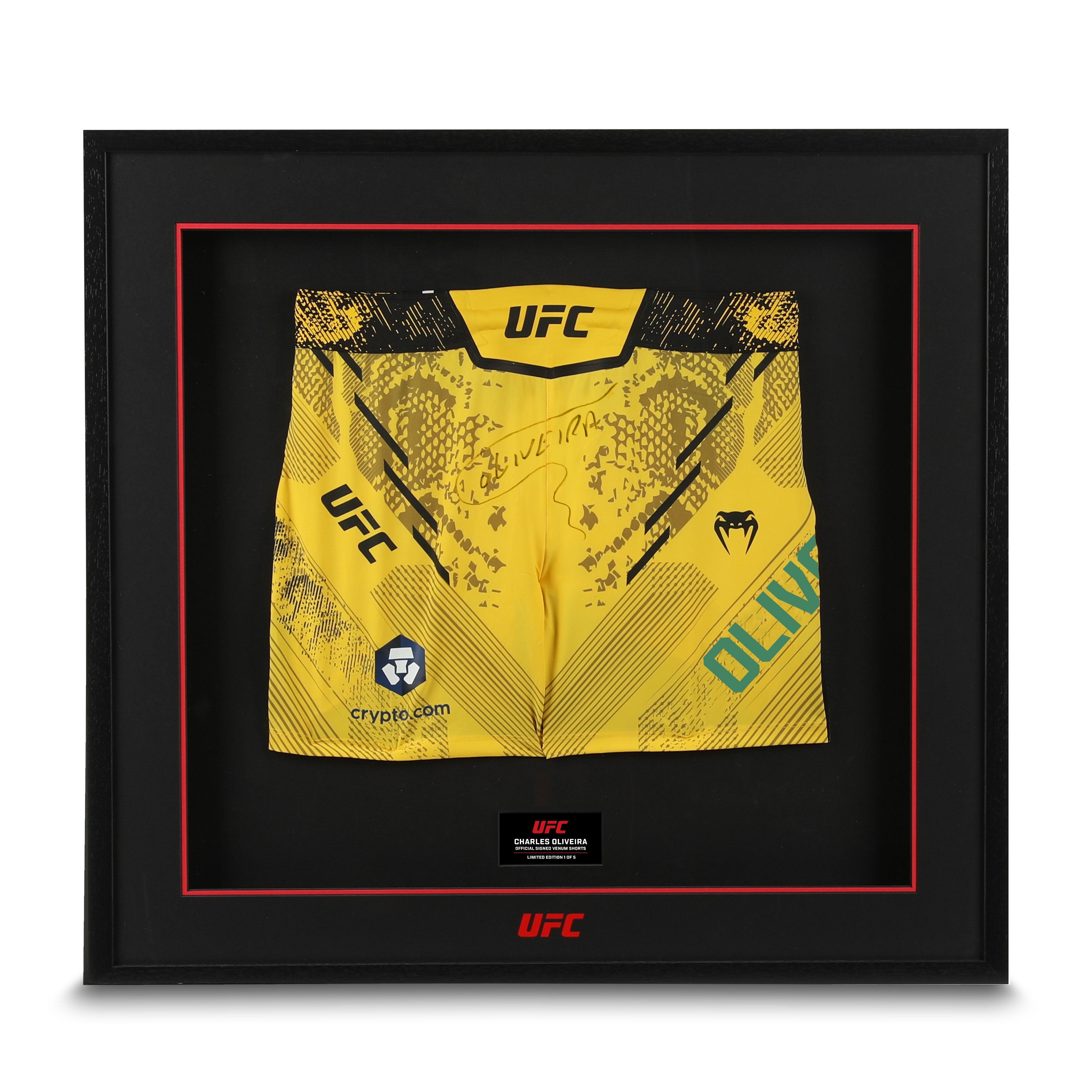 Charles Oliveira Signed Yellow Venum Adrenaline Shorts