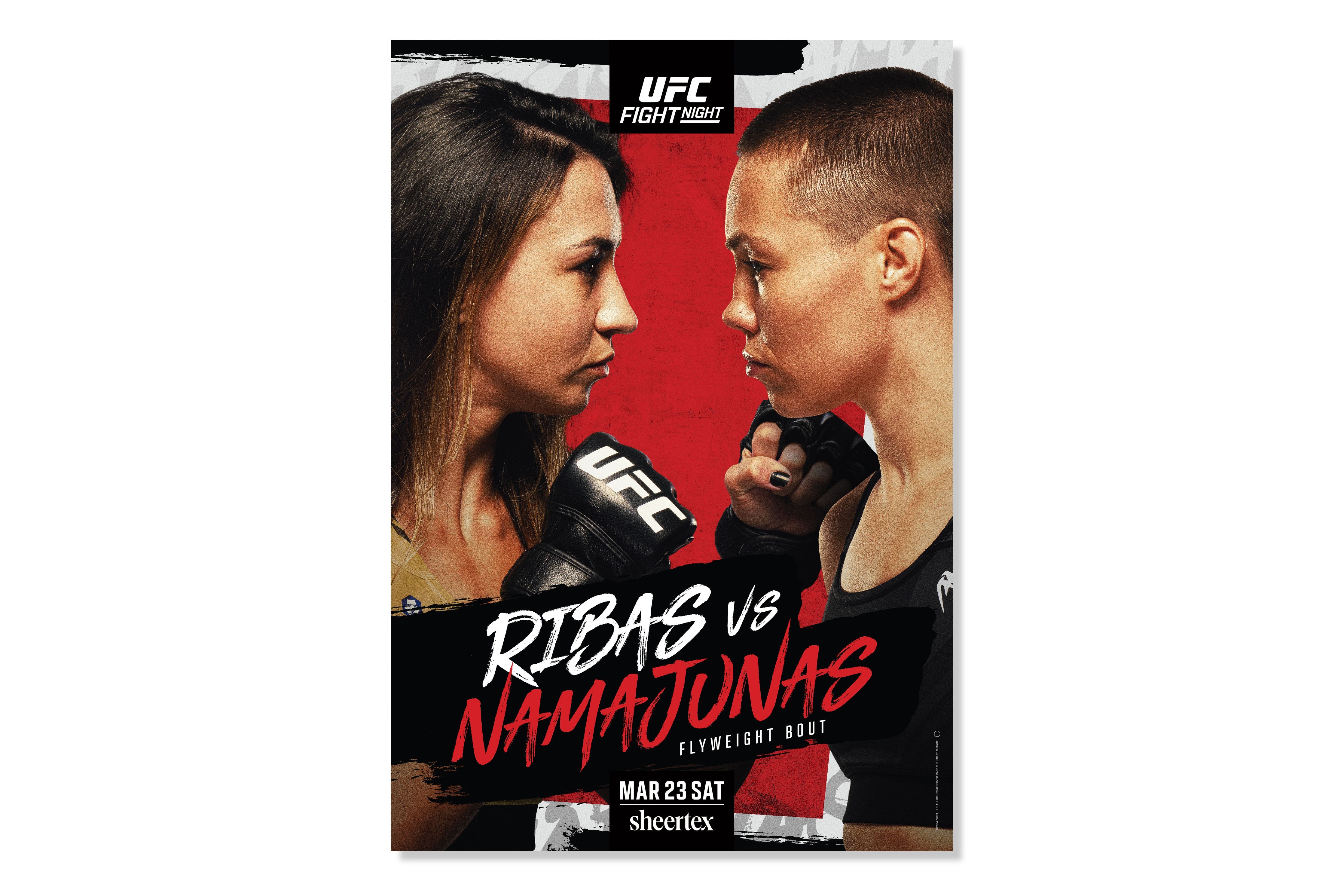 UFC Fight Night: Ribas vs Namajunas Autographed Event Poster