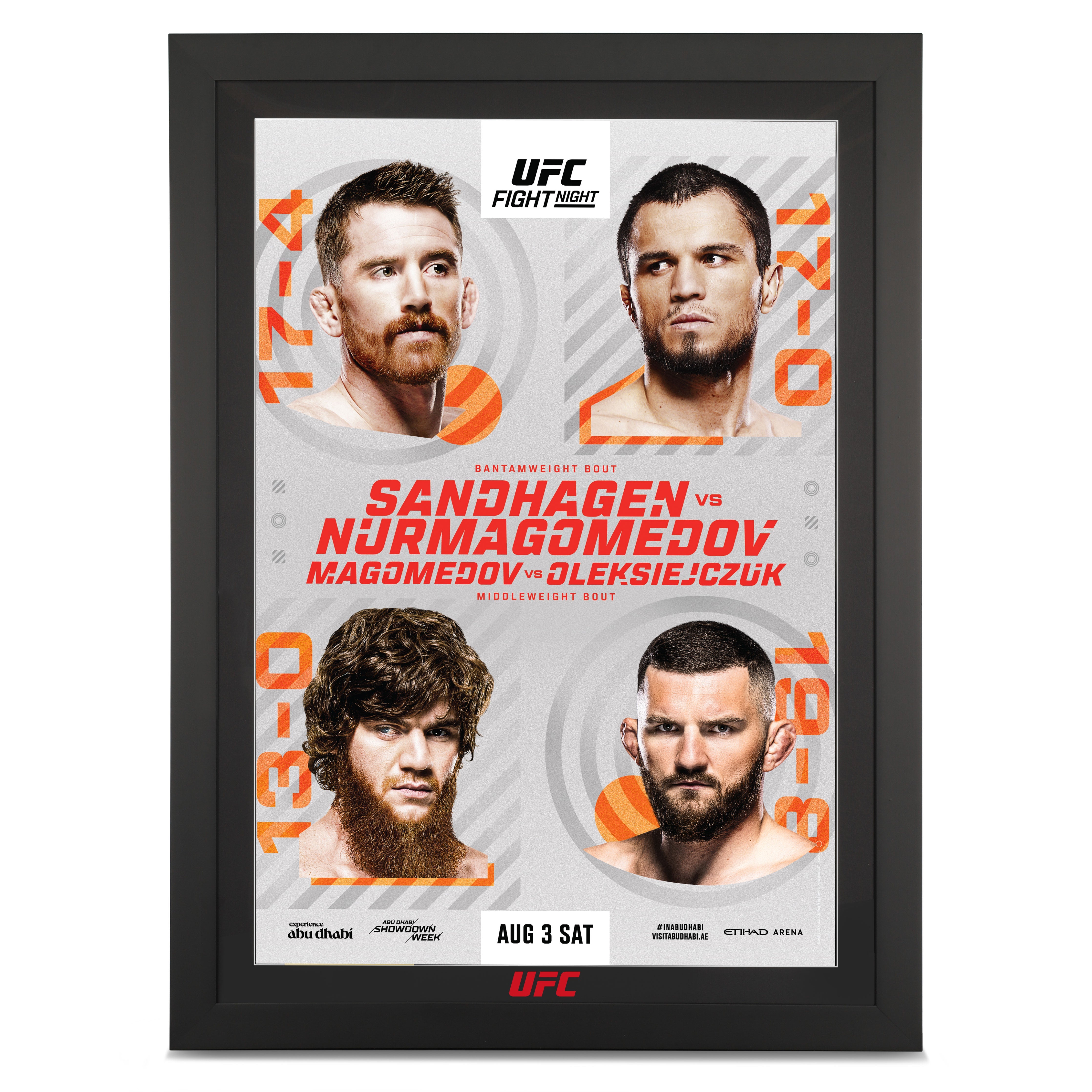 UFC Fight Night Sandhagen vs Nurmagomedov Autographed Event Poster