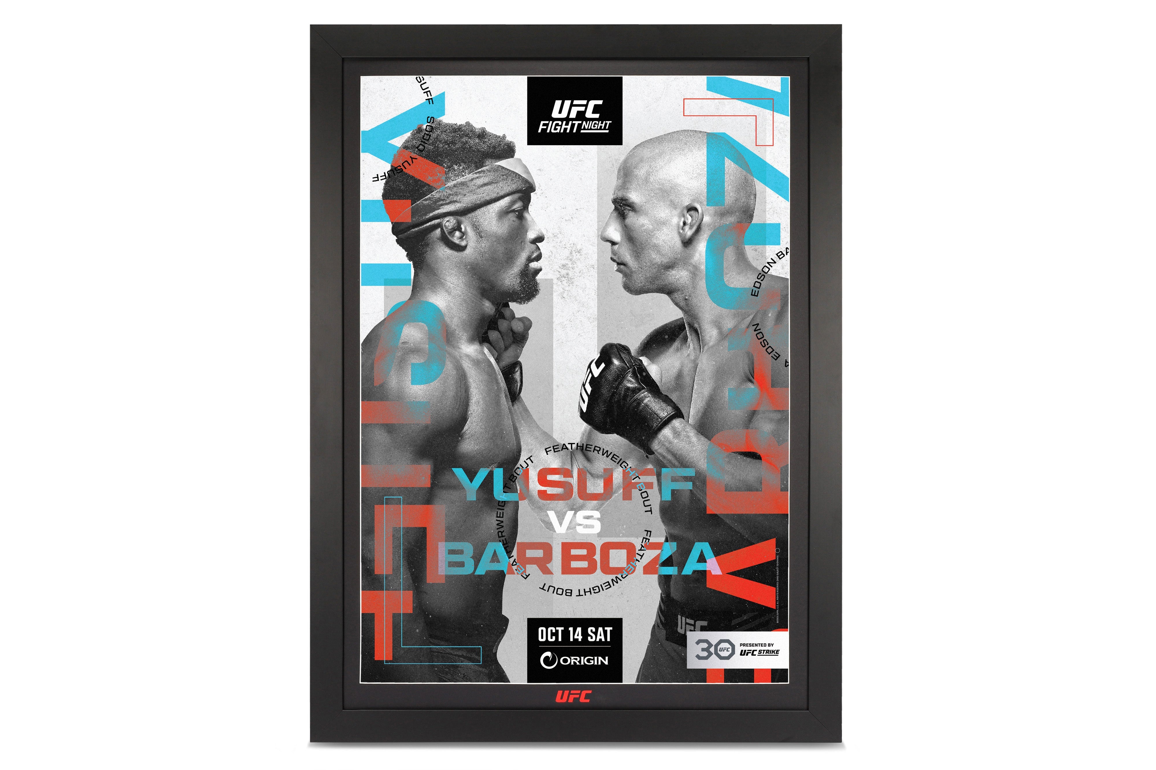 UFC Fight Night: Yusuff vs Barboza Autographed Event Poster