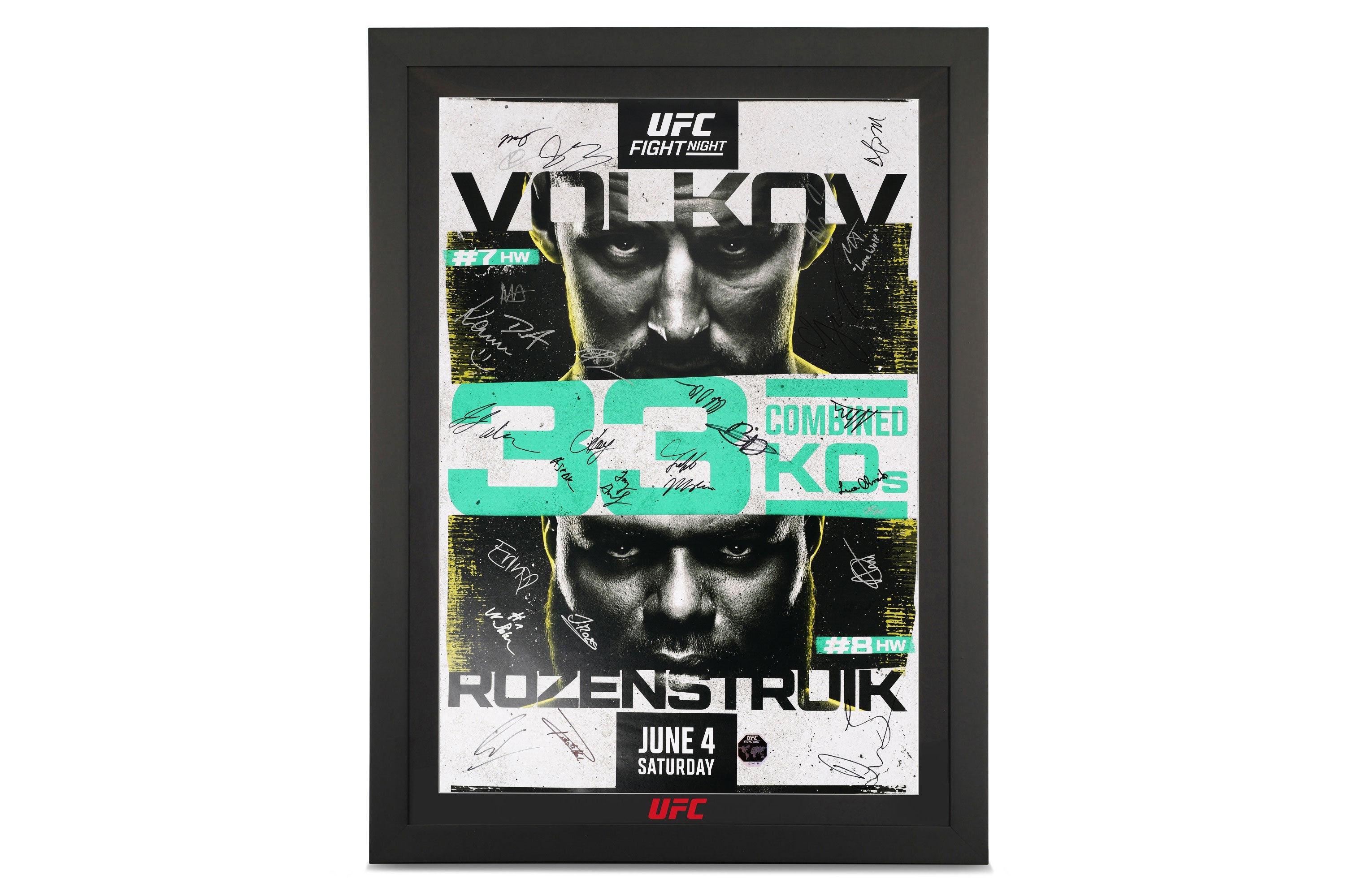 UFC Fight Night: Volkov vs Rozenstruik Autographed Event Poster