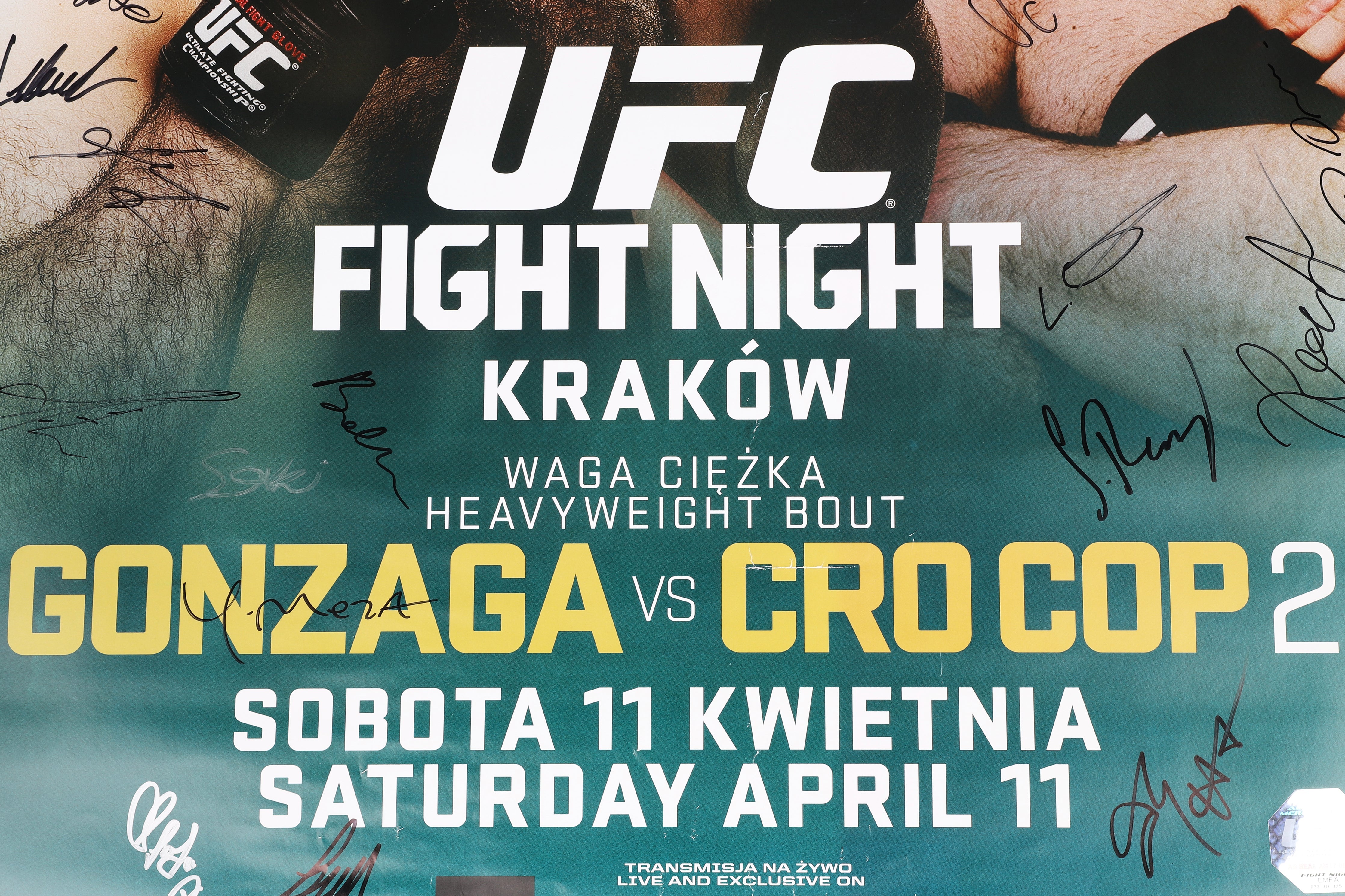 UFC Fight Night: Gonzaga vs Cro Cop 2 Autographed Event Poster