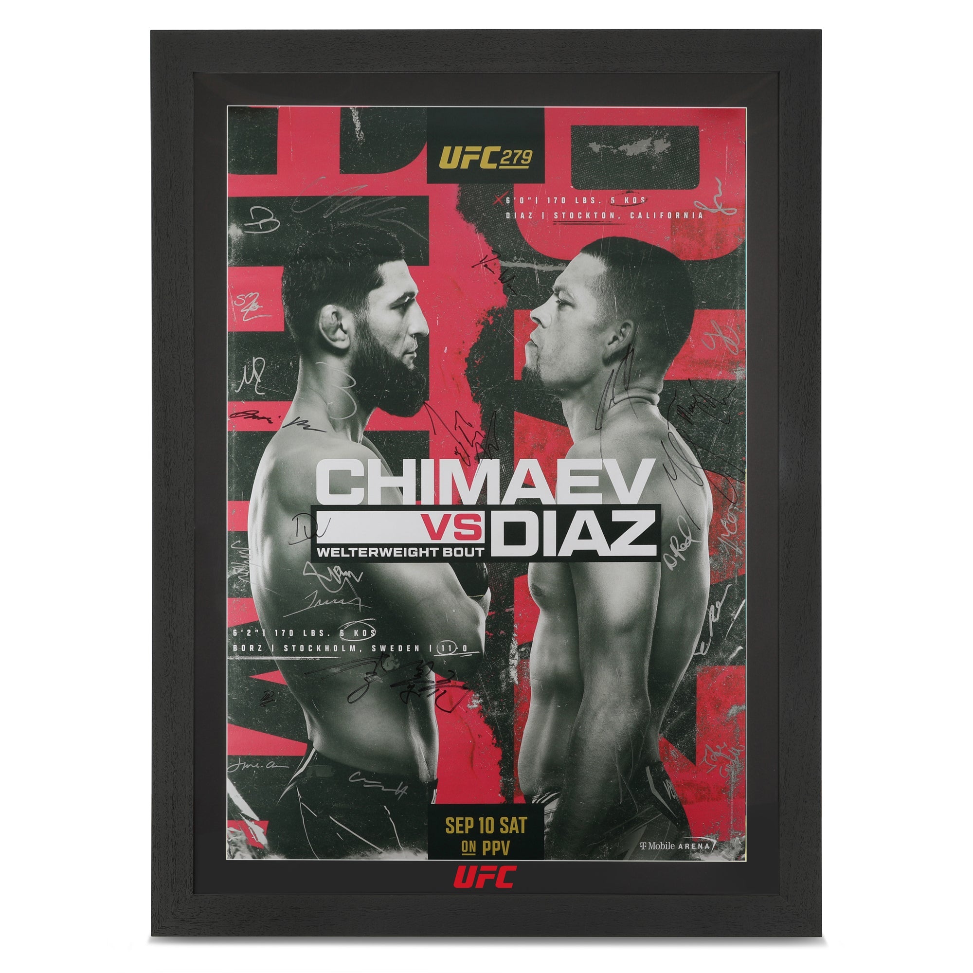 UFC 279: Chimaev vs Diaz Autographed Poster