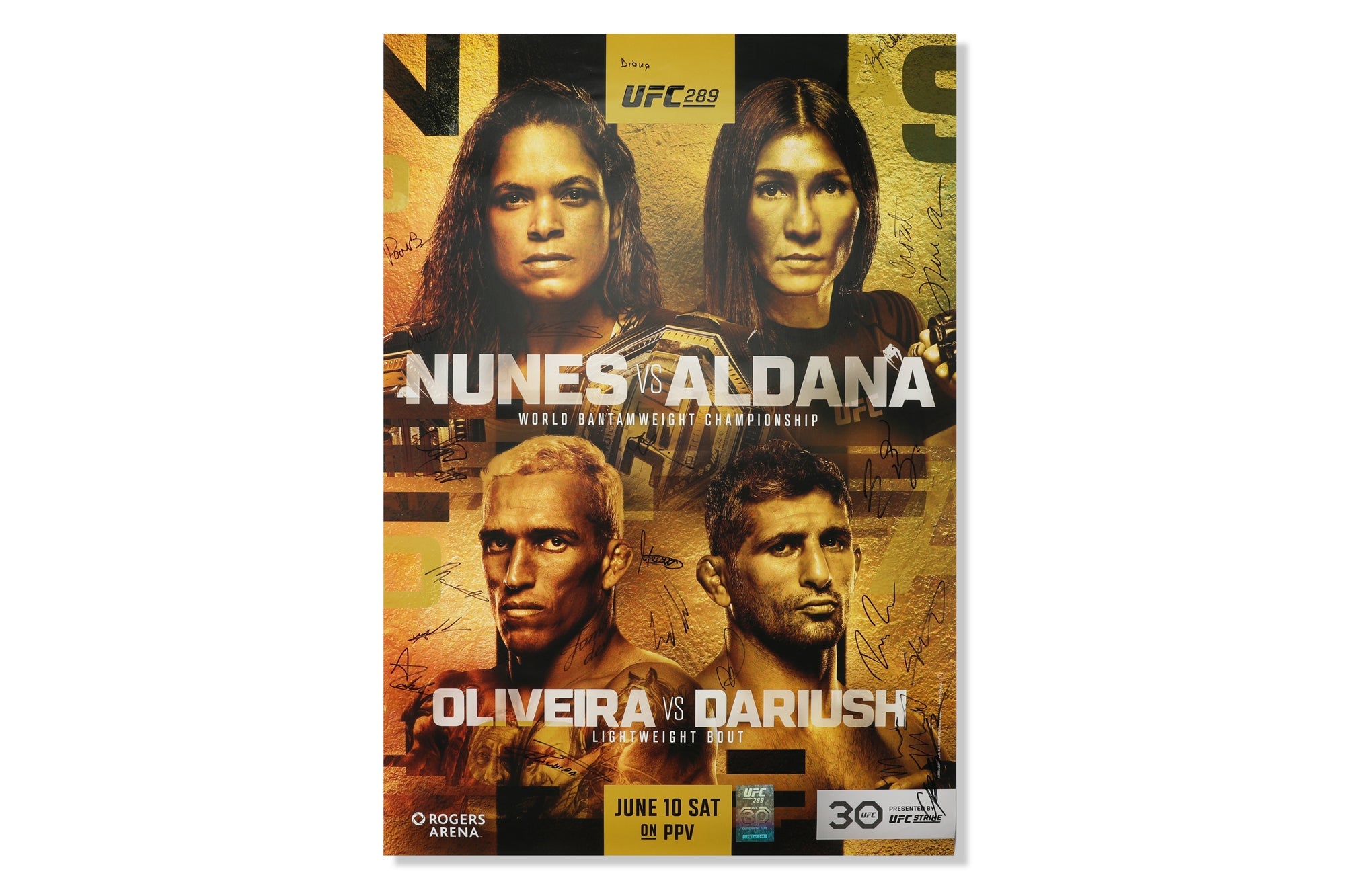 UFC 289: Nunes vs Aldana Autographed Event Poster