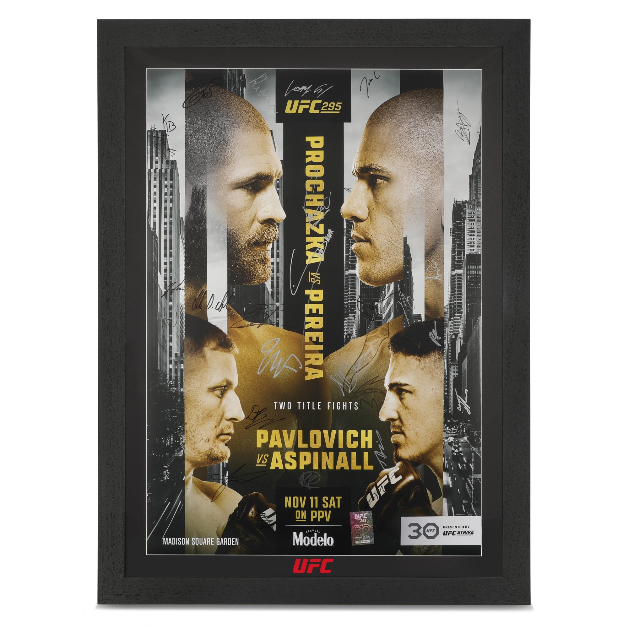 UFC 295: Prochazka vs Pereira Autographed Event Poster