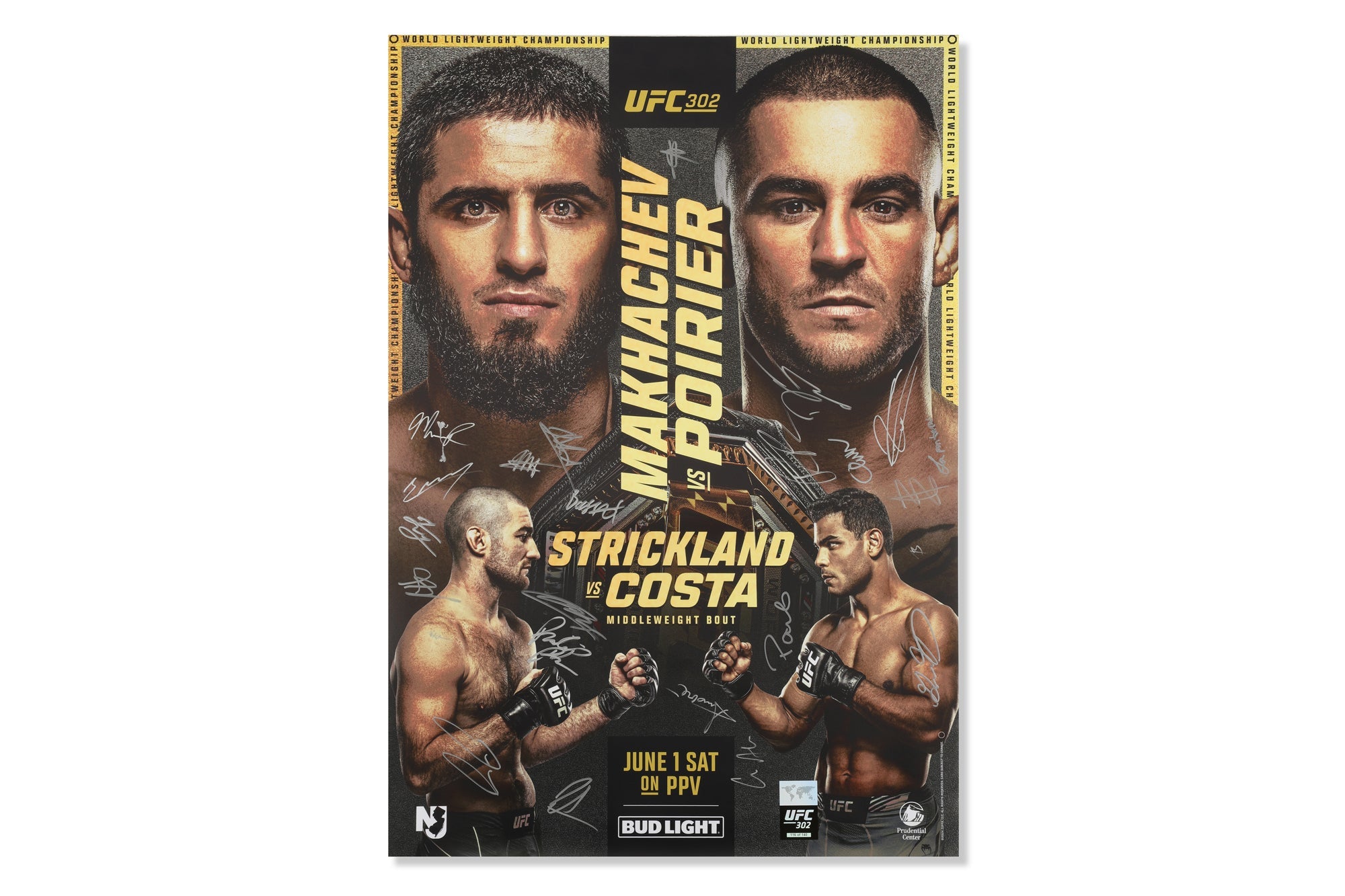 UFC 302: Makhachev vs. Poirier Autographed Event Poster