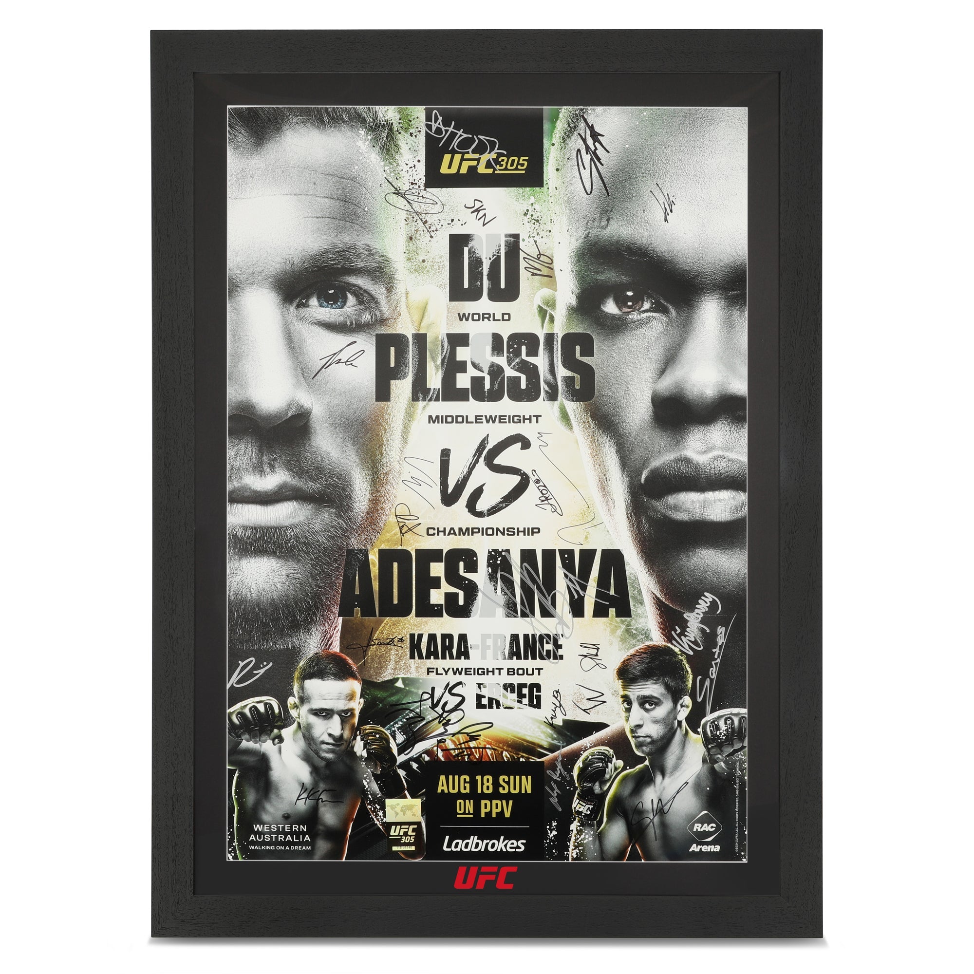 UFC 305: Du Plessis vs Adesanya Autographed Event Poster