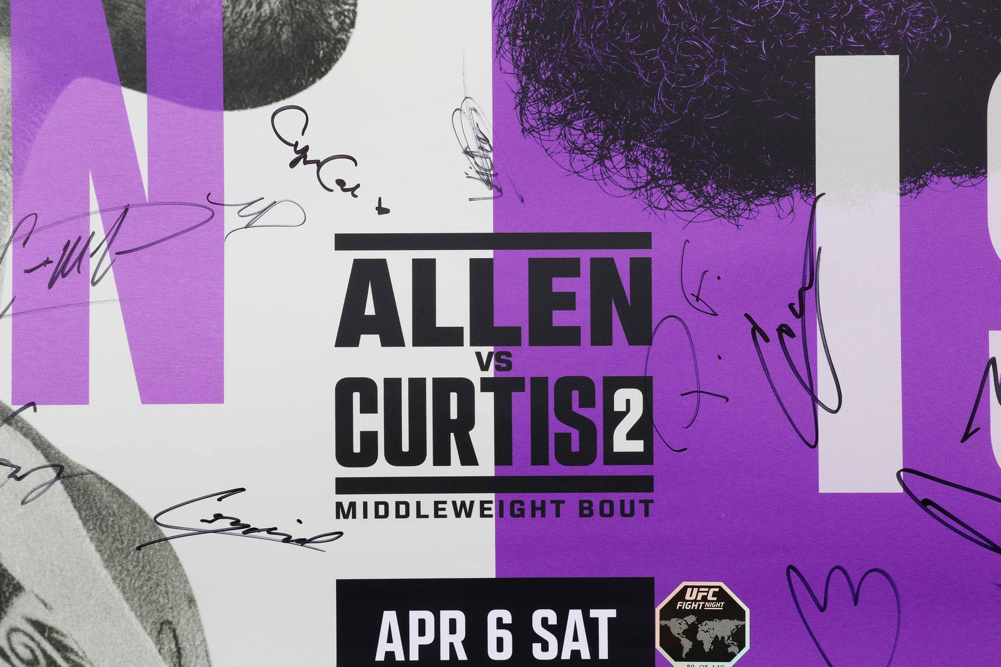 UFC Fight Night: Allen vs Curtis 2 Autographed Event Poster