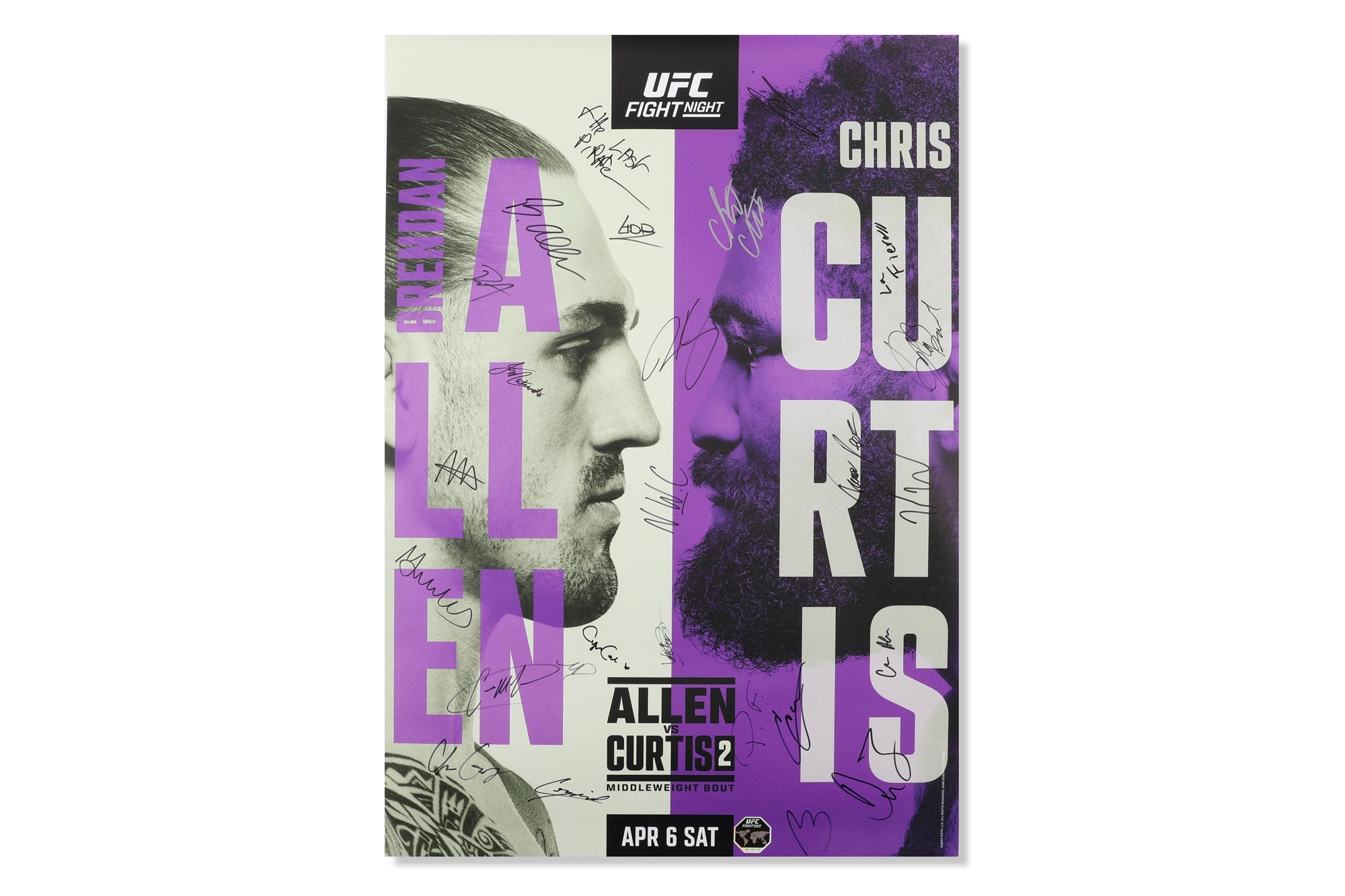 UFC Fight Night: Allen vs Curtis 2 Autographed Event Poster