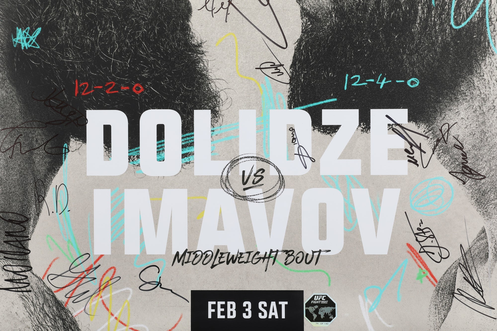 UFC Fight Night: Dolidze vs Imavov Autographed Event Poster