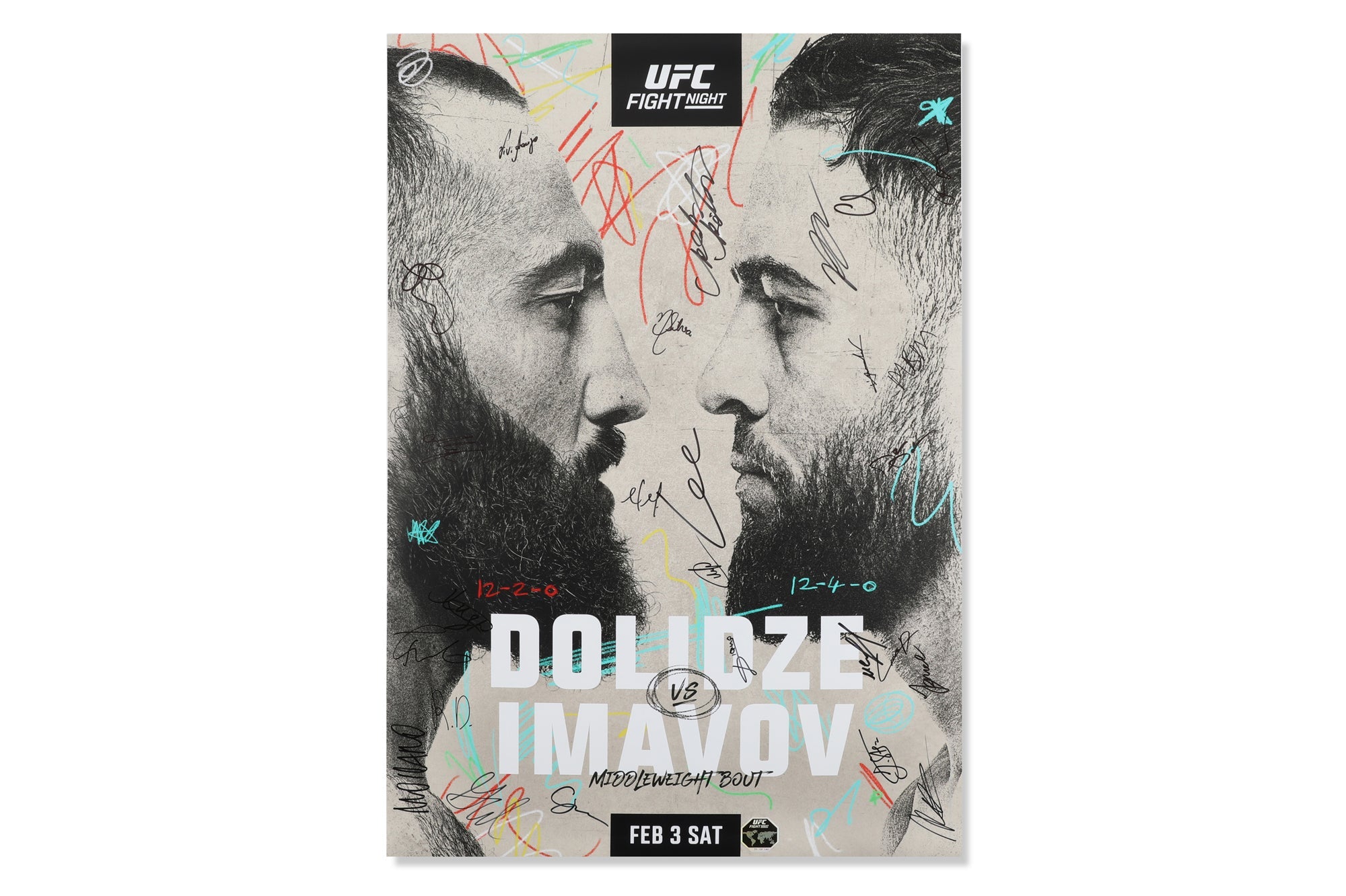 UFC Fight Night: Dolidze vs Imavov Autographed Event Poster