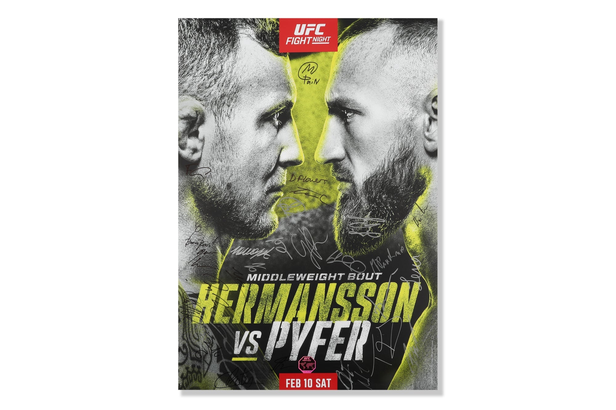 UFC Fight Night: Hermansson vs Pyfer Autographed Event Poster